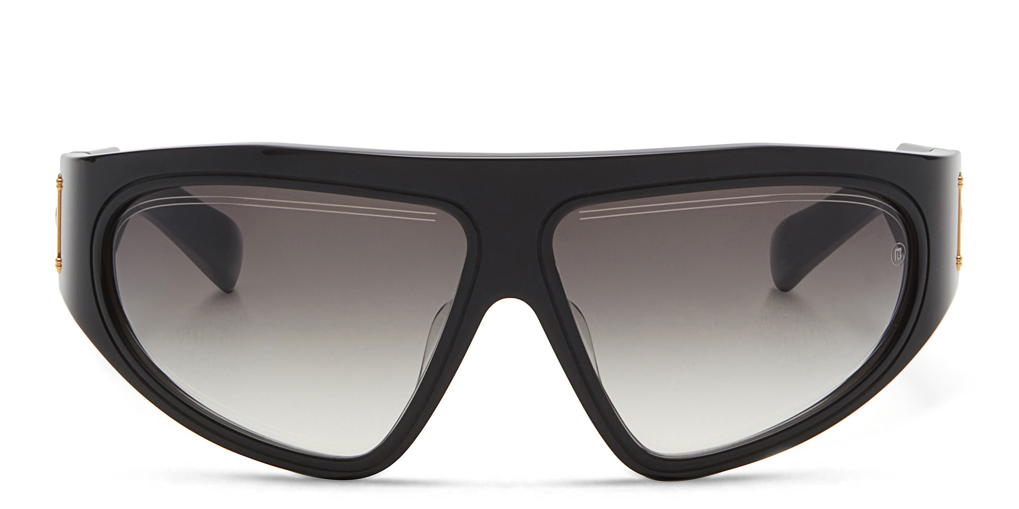 BALMAIN Unisex Irregular Sunglasses in Black – Product Photo 1