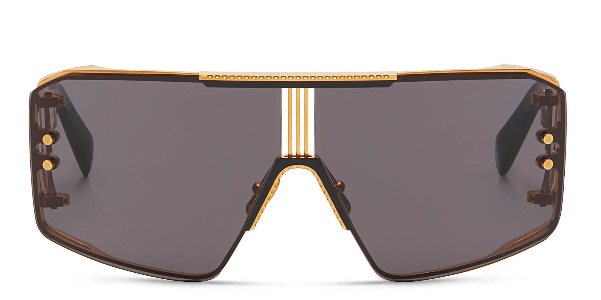 Shop BALMAIN Unisex Wide Irregular Sunglasses in Black online.
