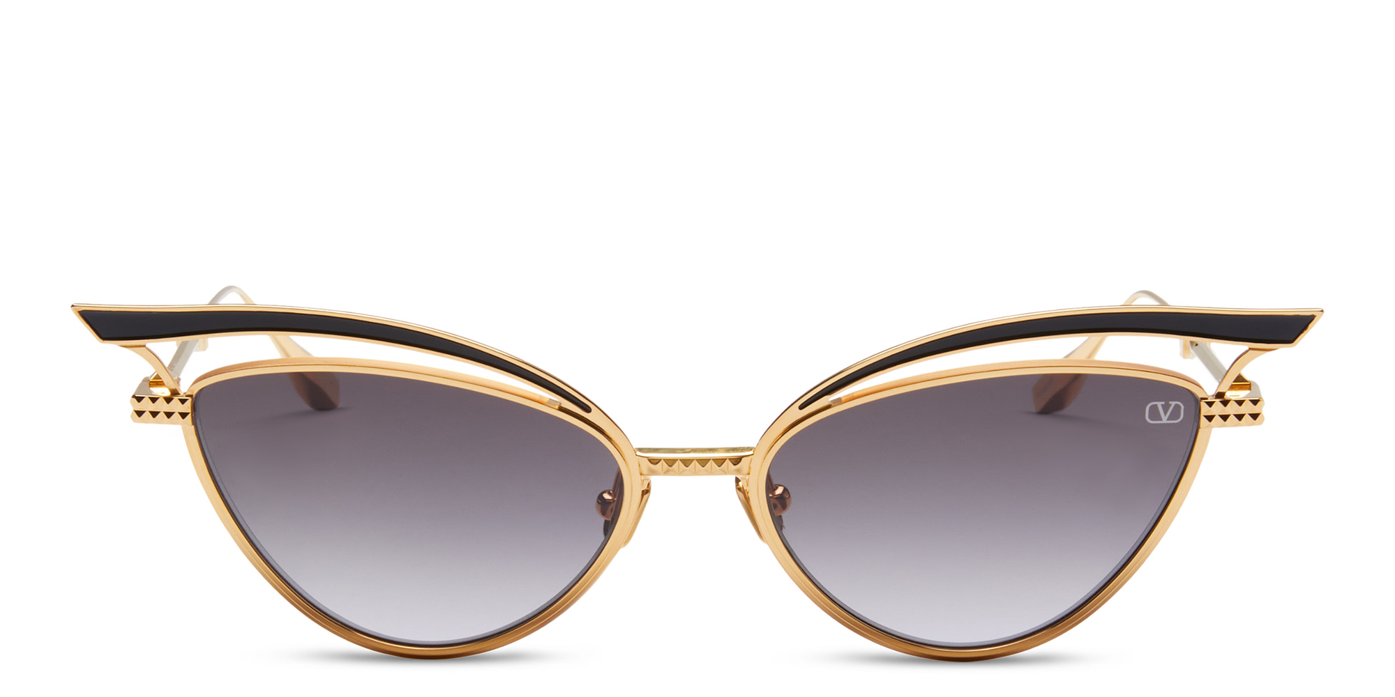 Shop VALENTINO Cat-Eye Sunglasses in Black online.