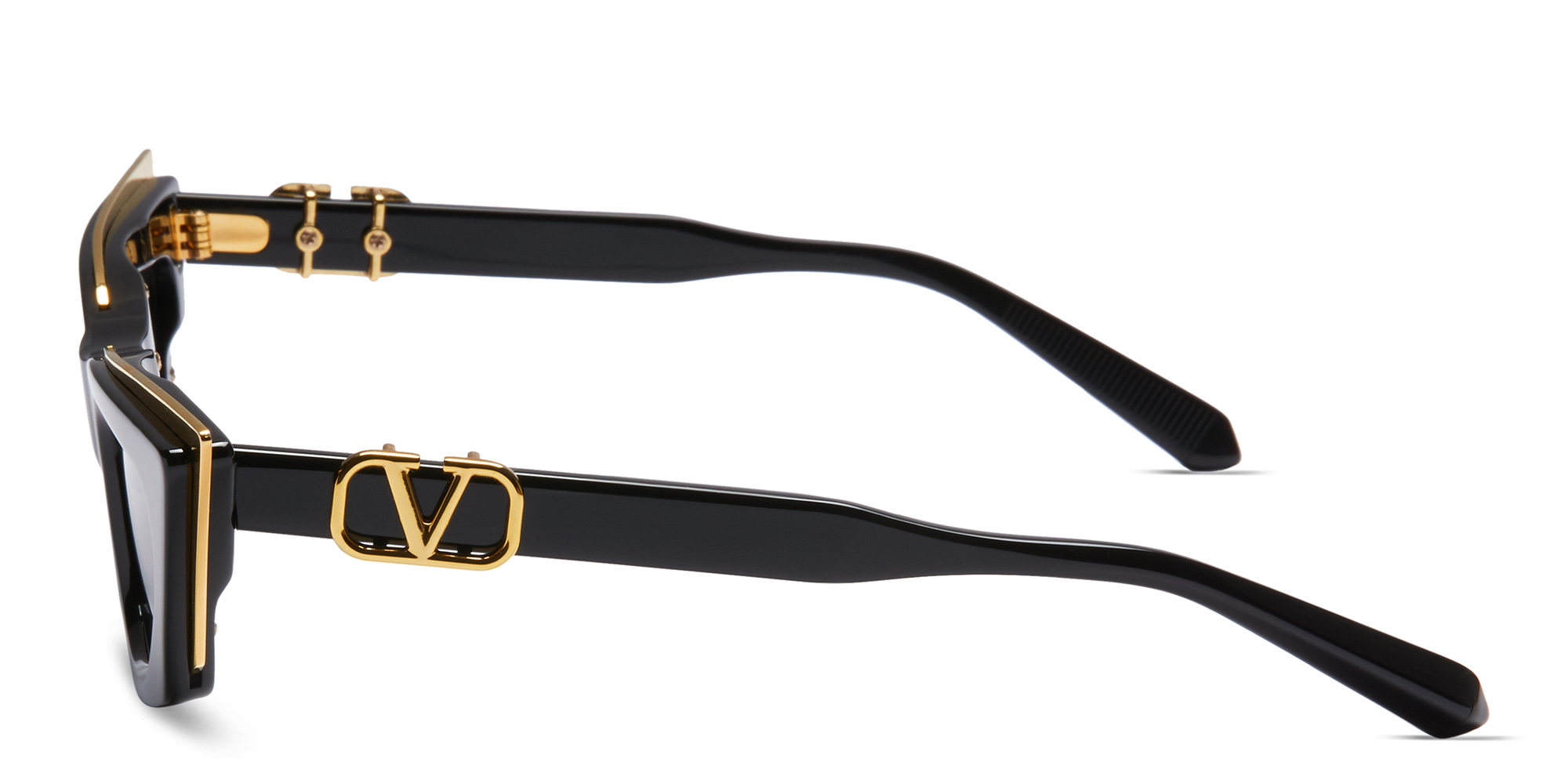 Shop VALENTINO Cat-Eye Sunglasses in Black online.