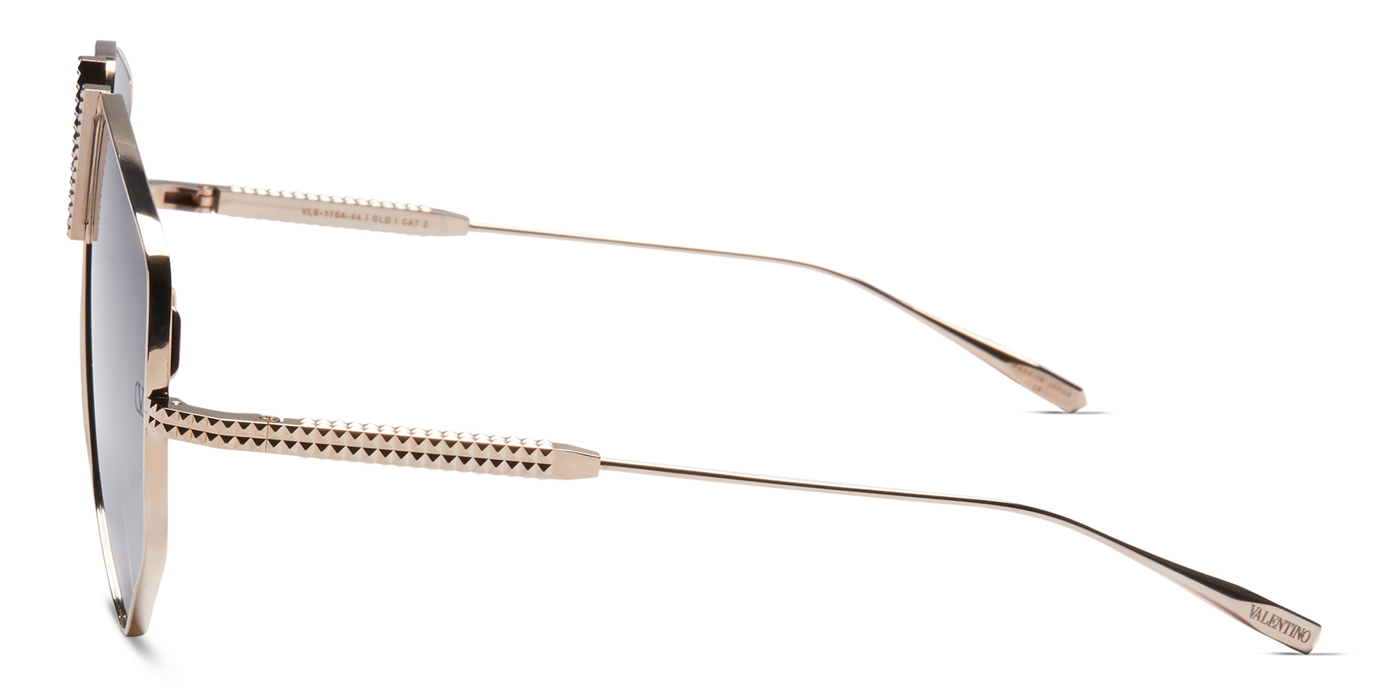 Shop VALENTINO Unisex Oversized Irregular Sunglasses in Silver online.