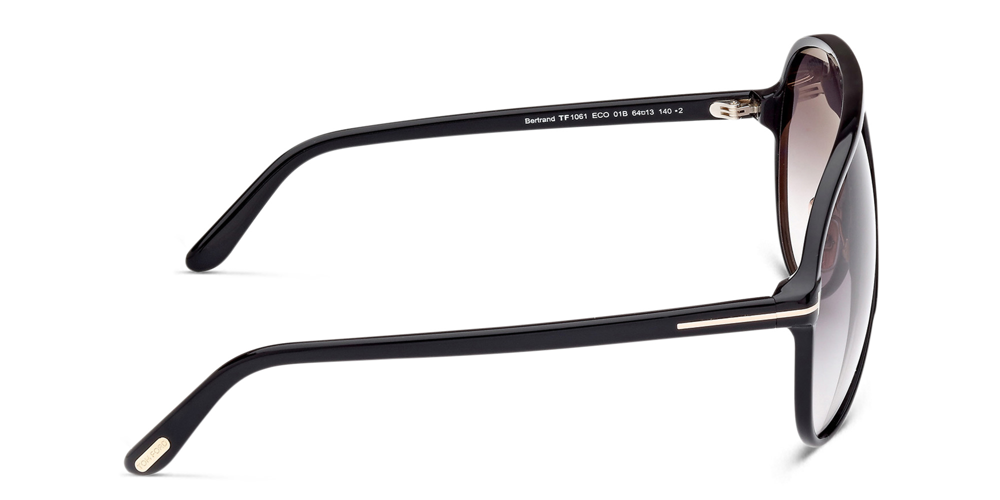 TOM FORD Oversized Aviator Sunglasses in Shiny Black – Product Photo 3