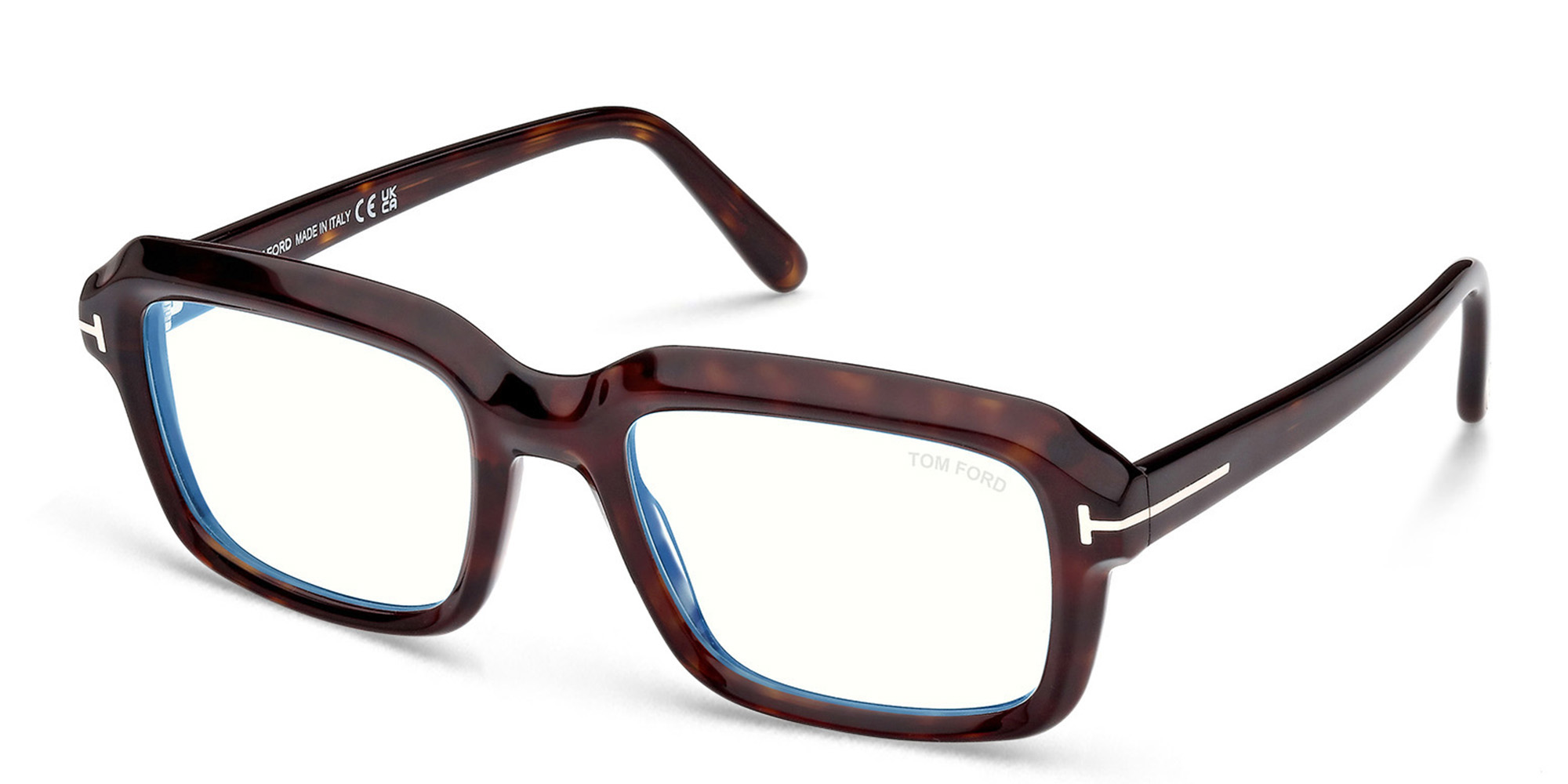 Shop TOM FORD Rectangle Eyeglasses in Dark Havana online.