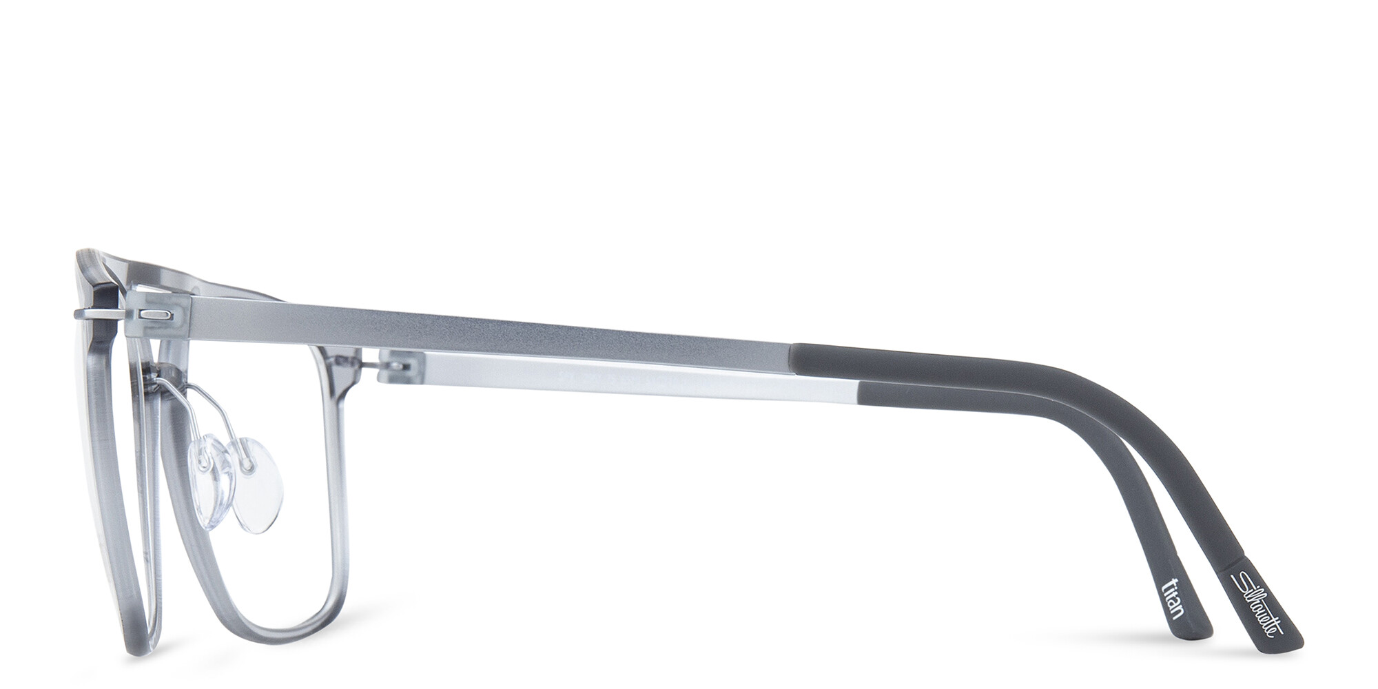 Silhouette Rectangle Eyeglasses in Grey – Product Photo 3