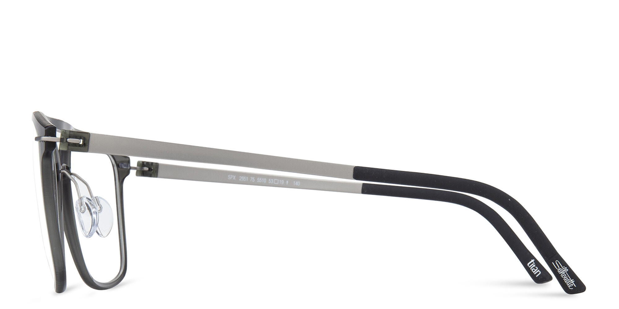 Shop Silhouette Rectangle Eyeglasses in Black online.