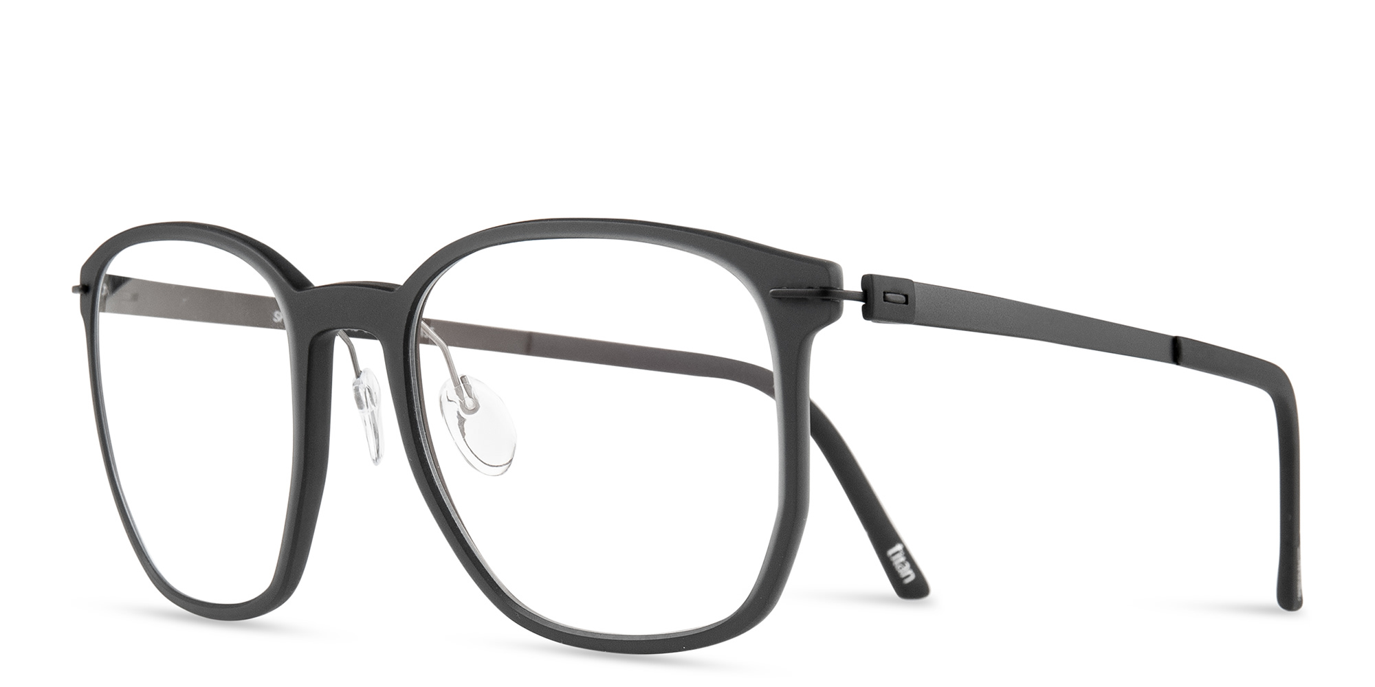 Shop Silhouette Rectangle Eyeglasses in Black online.