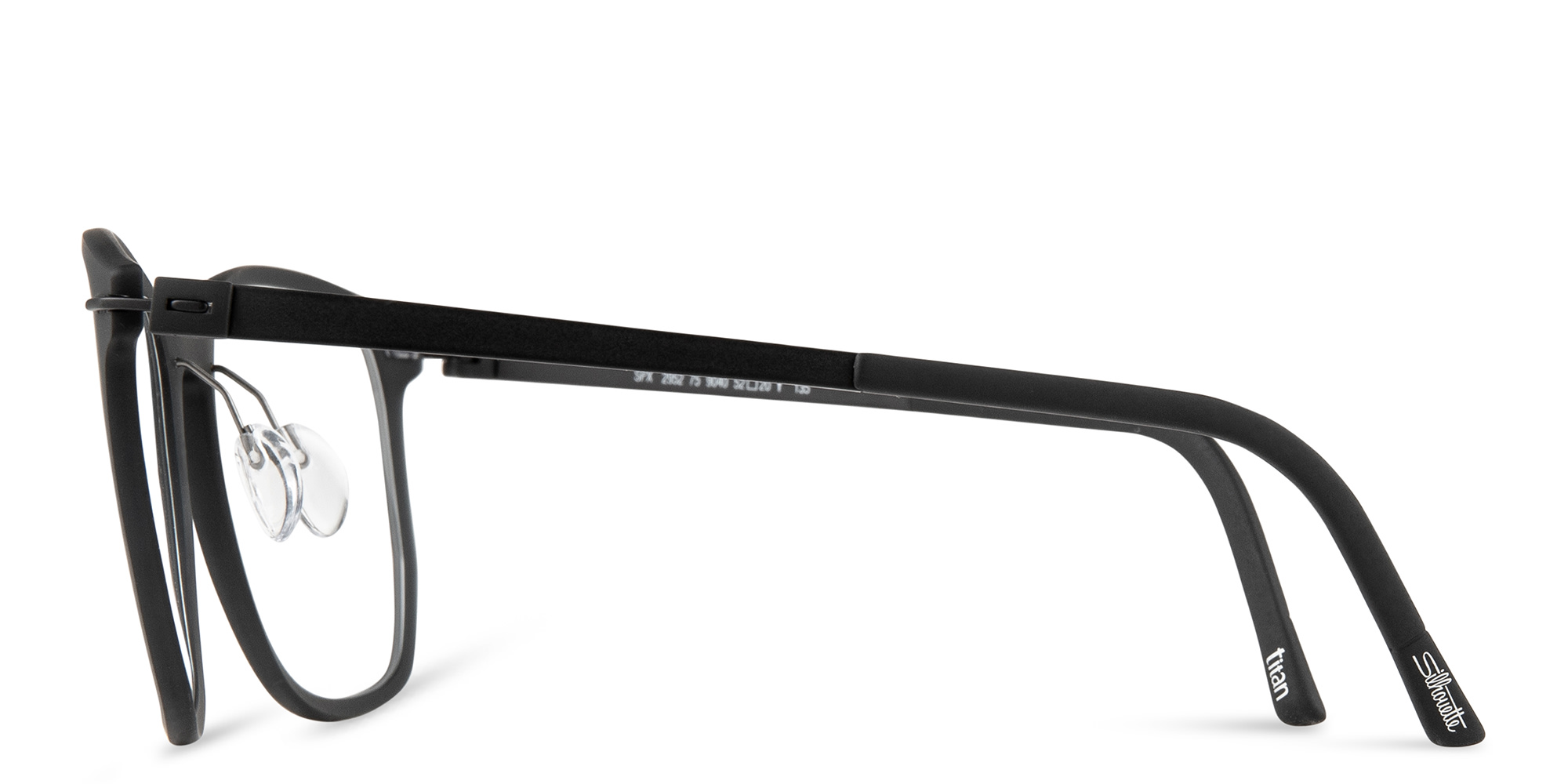 Shop Silhouette Rectangle Eyeglasses in Black online.
