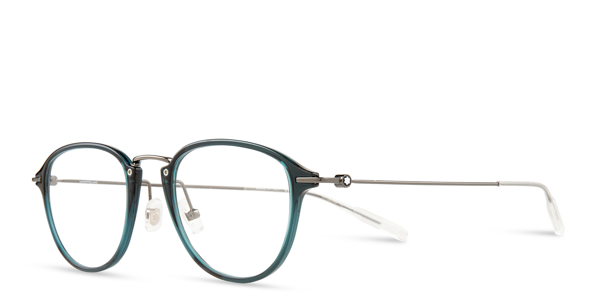 Shop MONTBLANC Round Eyeglasses in Ruthenium online.