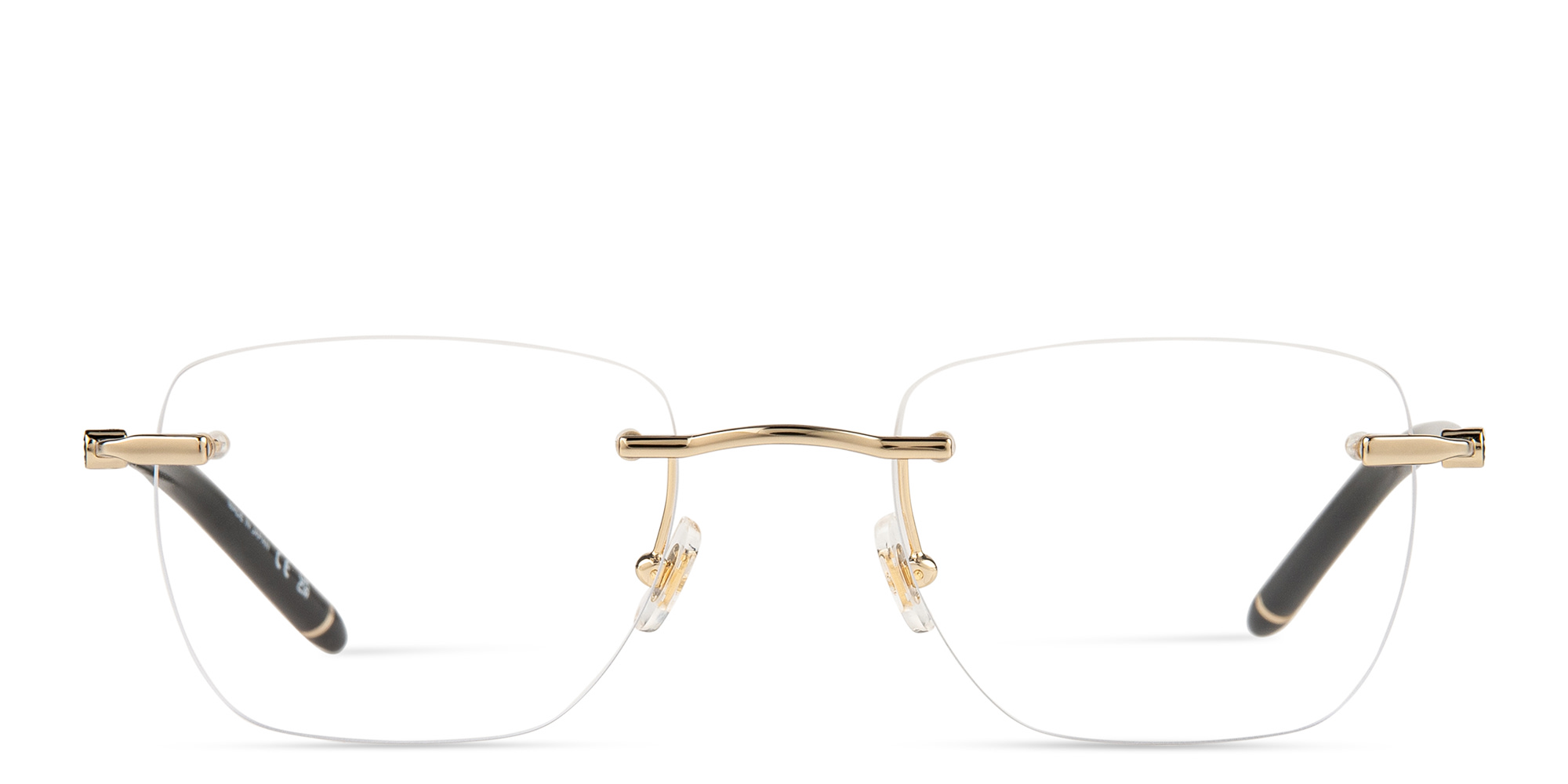 تسوق نظارات طبية مستطيلة بدون إطار مونت بلانك بلون أسود أونلاين.