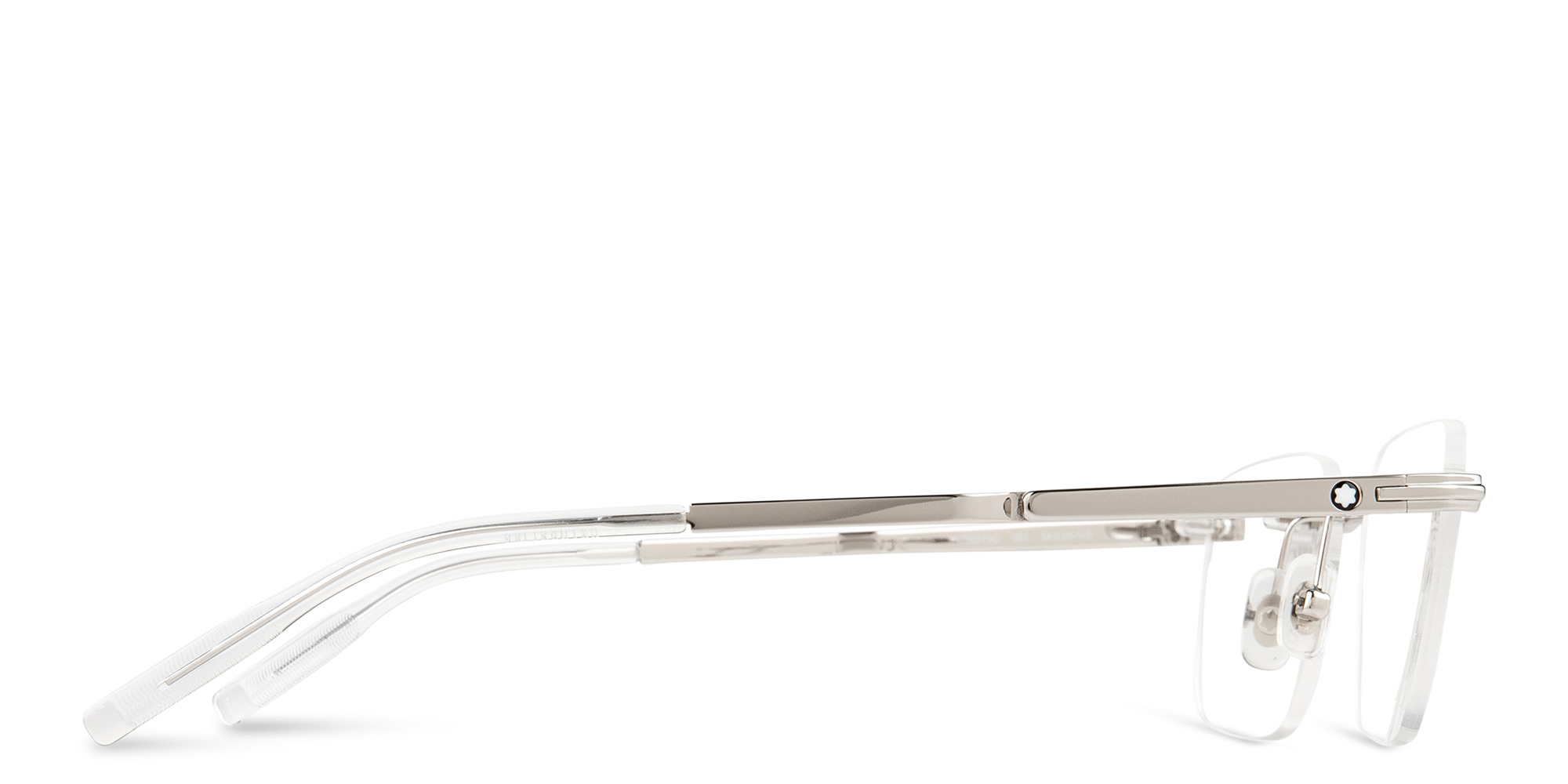 Shop MONTBLANC Rimless Rectangle Eyeglasses in Silver online.
