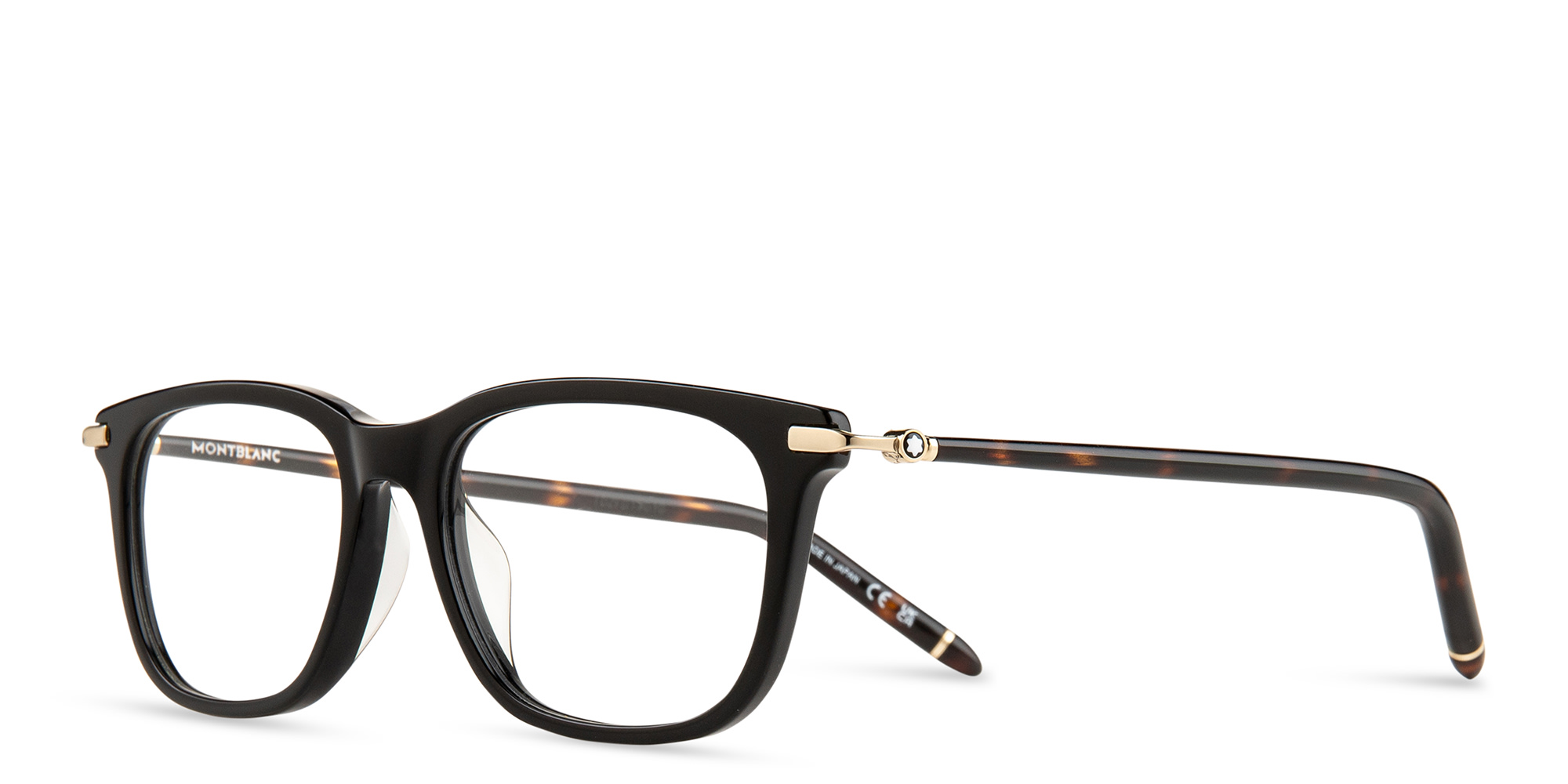 Shop MONTBLANC Rectangle Eyeglasses in Black online.