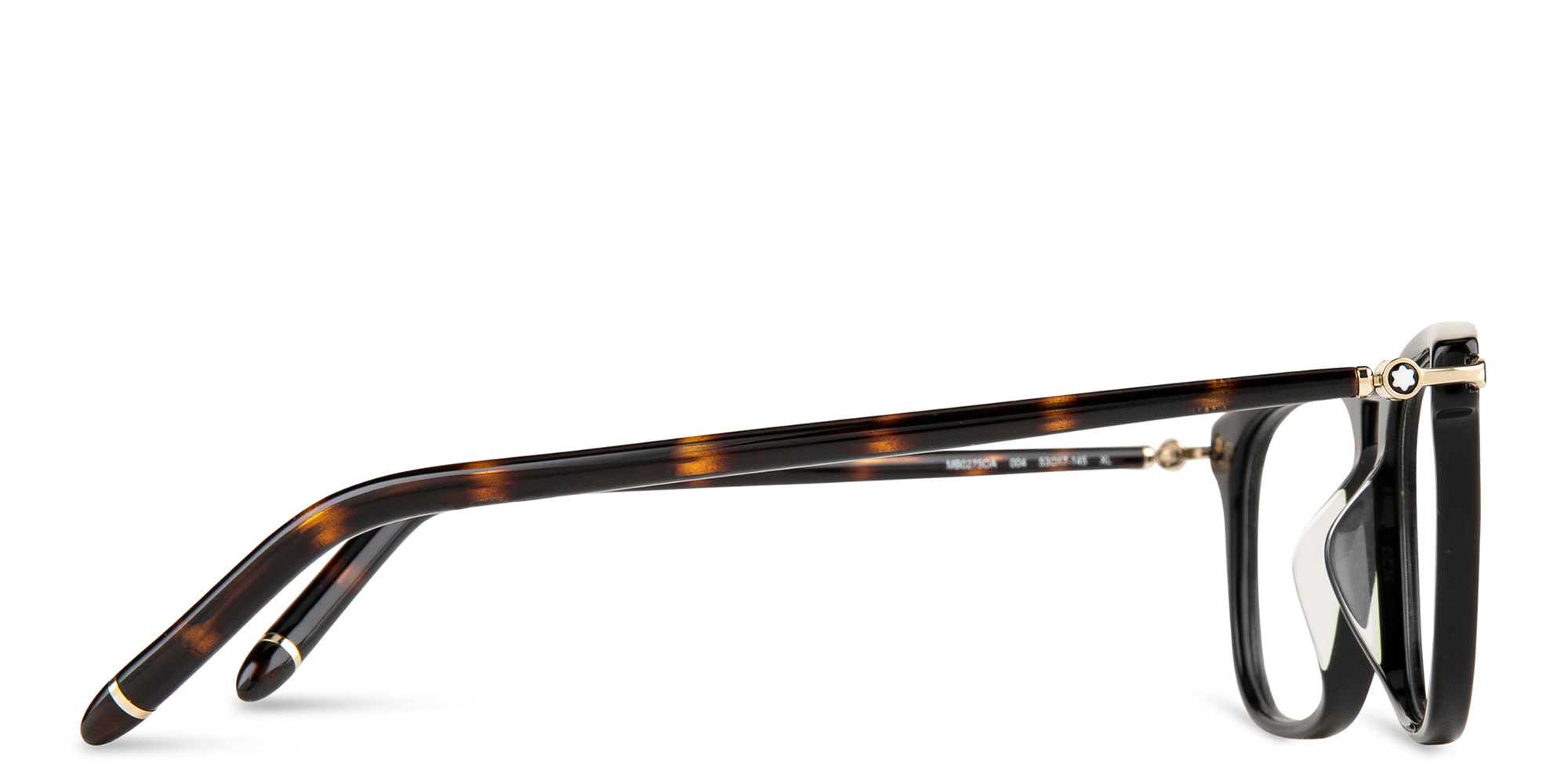 Shop MONTBLANC Rectangle Eyeglasses in Black online.