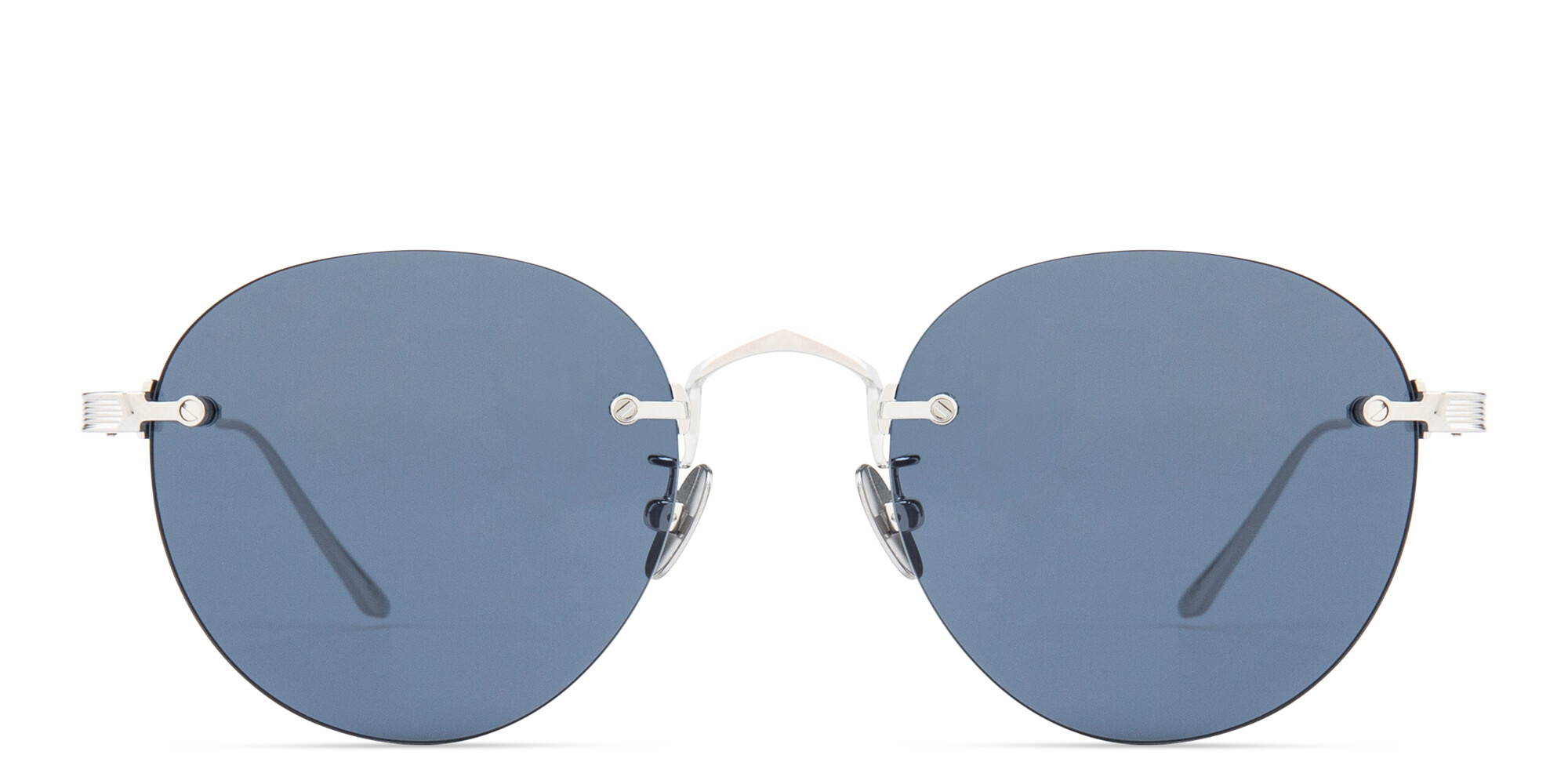 نظارات شمسية سينياتور سي دو كارتييه بتصميم دائري من كارتييه بلون فضي - صورة المنتج 1