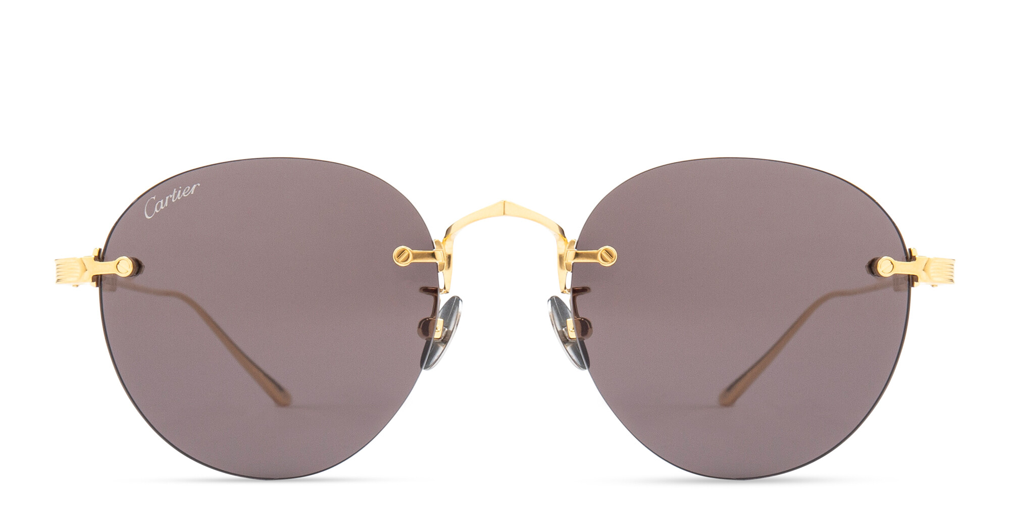 Shop Cartier Signature 'C'de Cartier Round Sunglasses in Gold online.