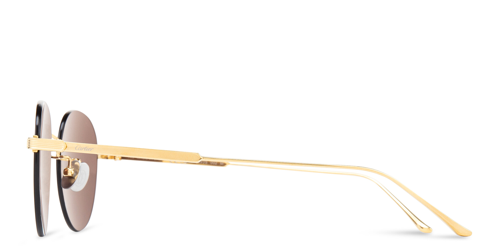 Shop Cartier Signature 'C'de Cartier Round Sunglasses in Gold online.