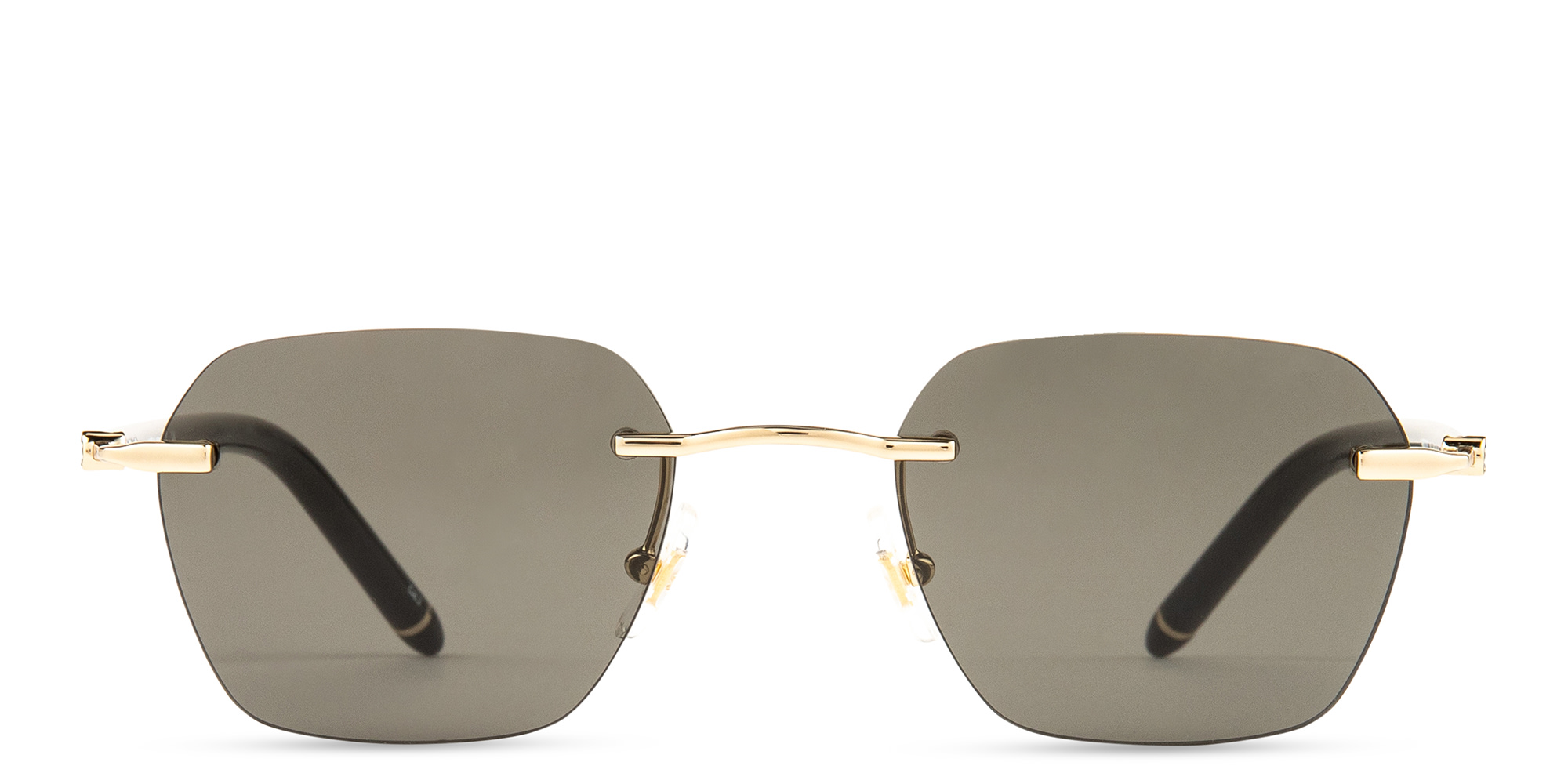 MONTBLANC Rimless Irregular Sunglasses in Gold – Product Photo 1