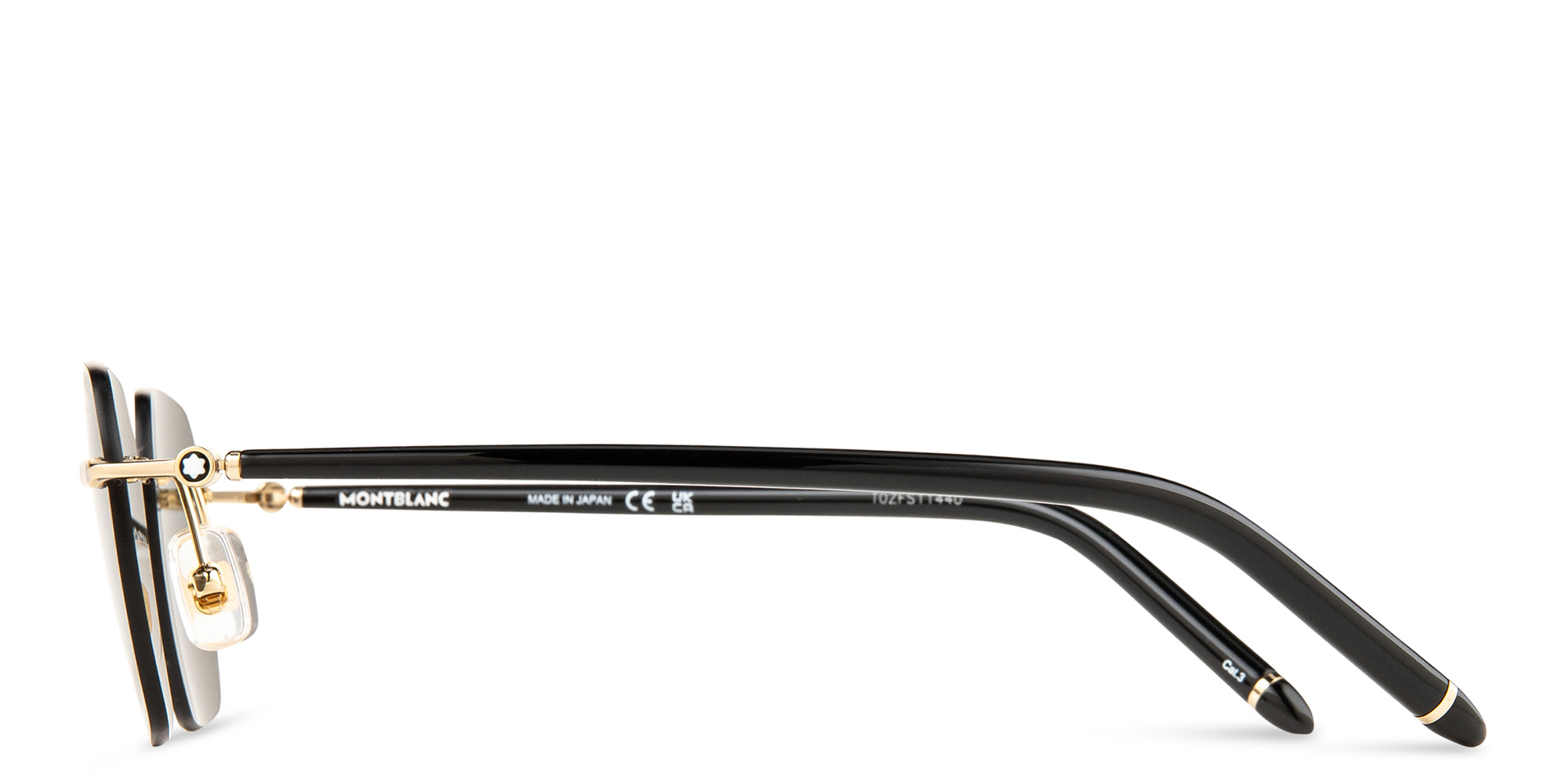 MONTBLANC Rimless Irregular Sunglasses in Gold – Product Photo 3