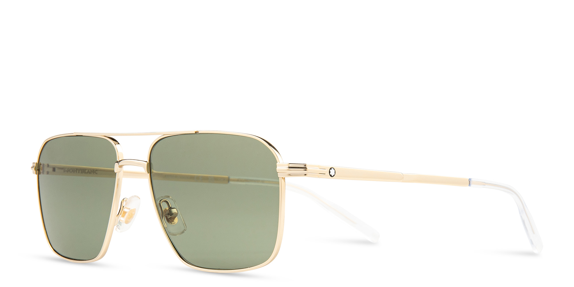 Shop MONTBLANC Pilot Sunglasses in Gold online.