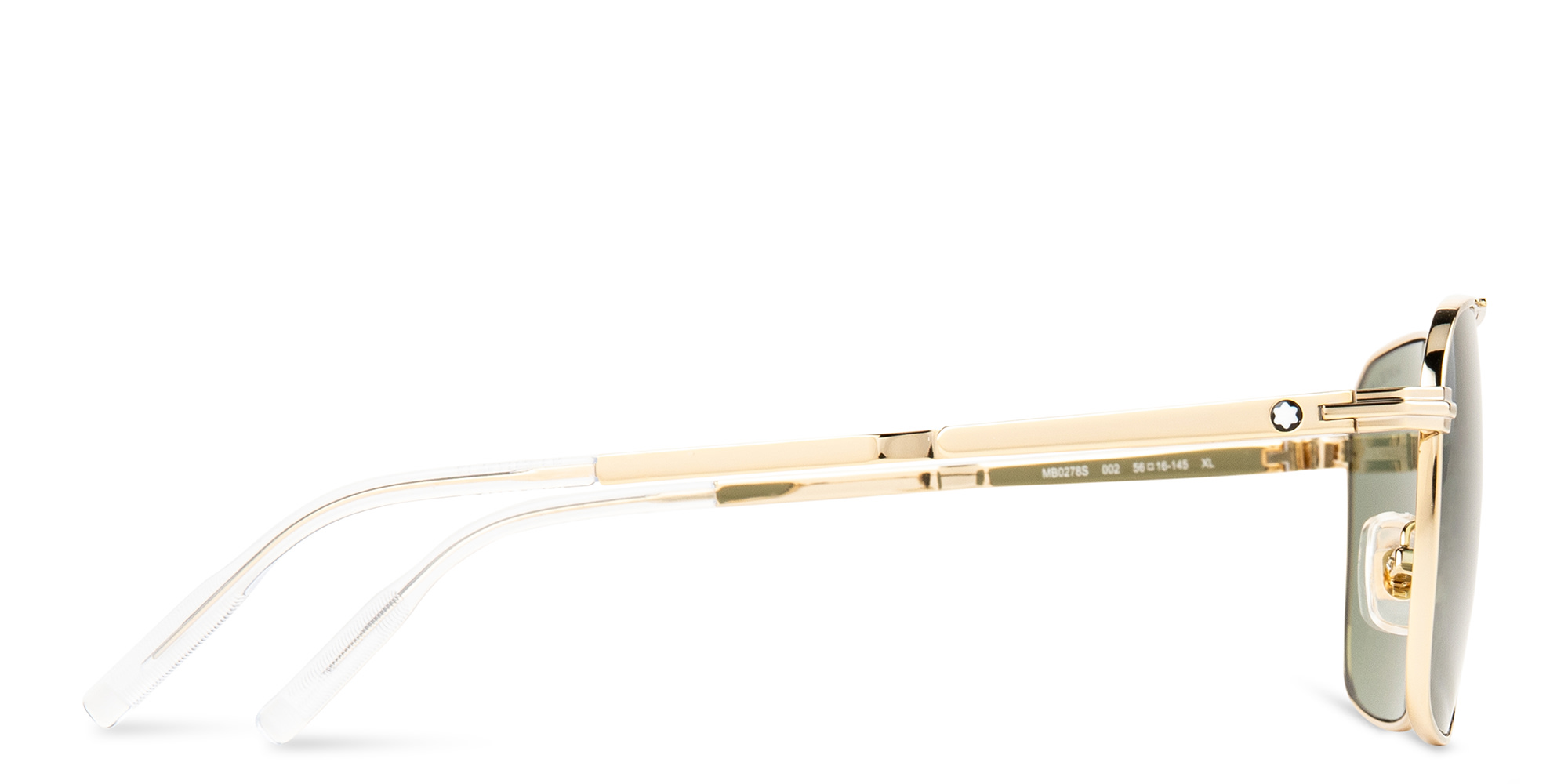 Shop MONTBLANC Pilot Sunglasses in Gold online.