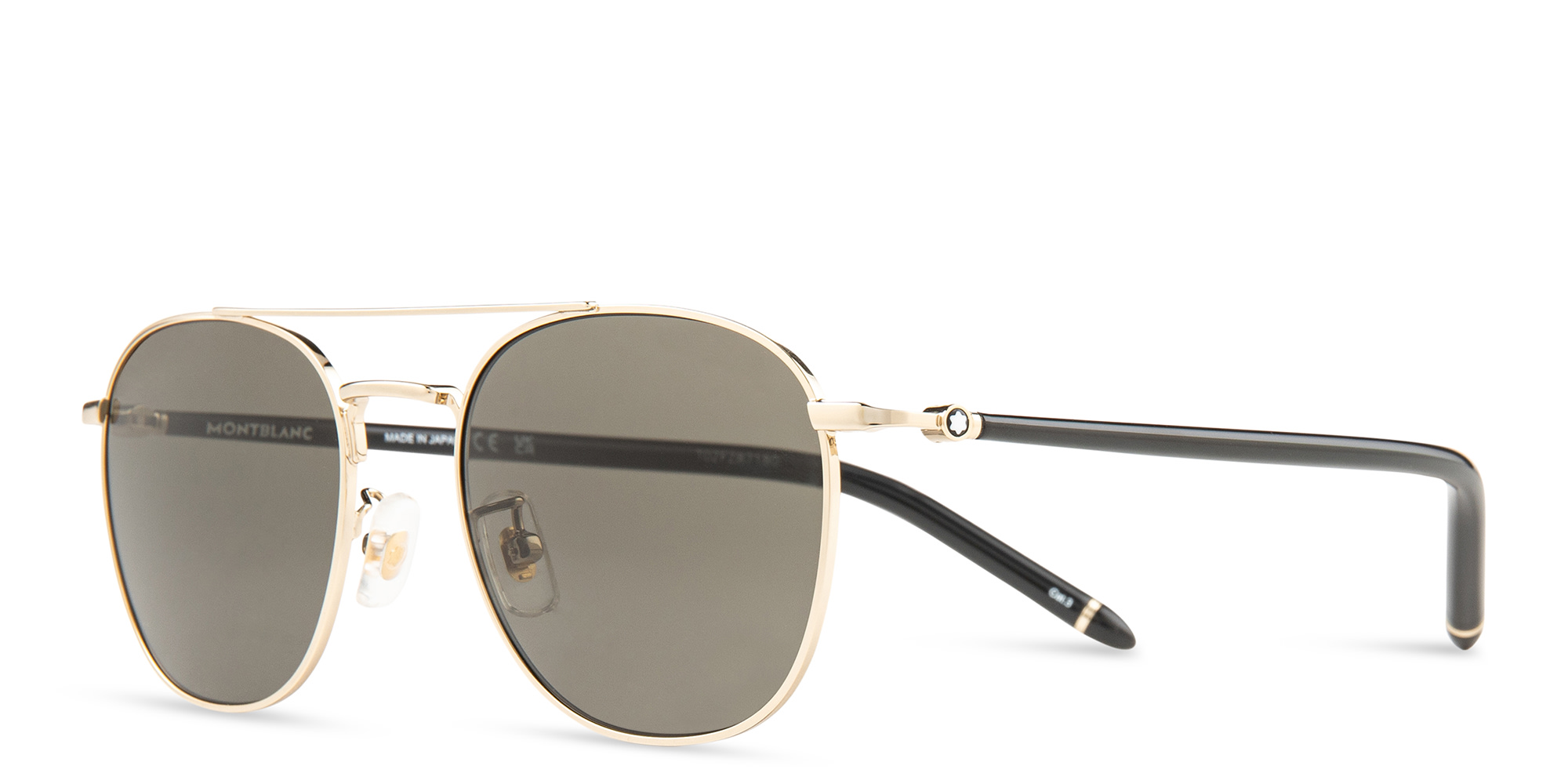Shop MONTBLANC Pilot Sunglasses in Gold online.
