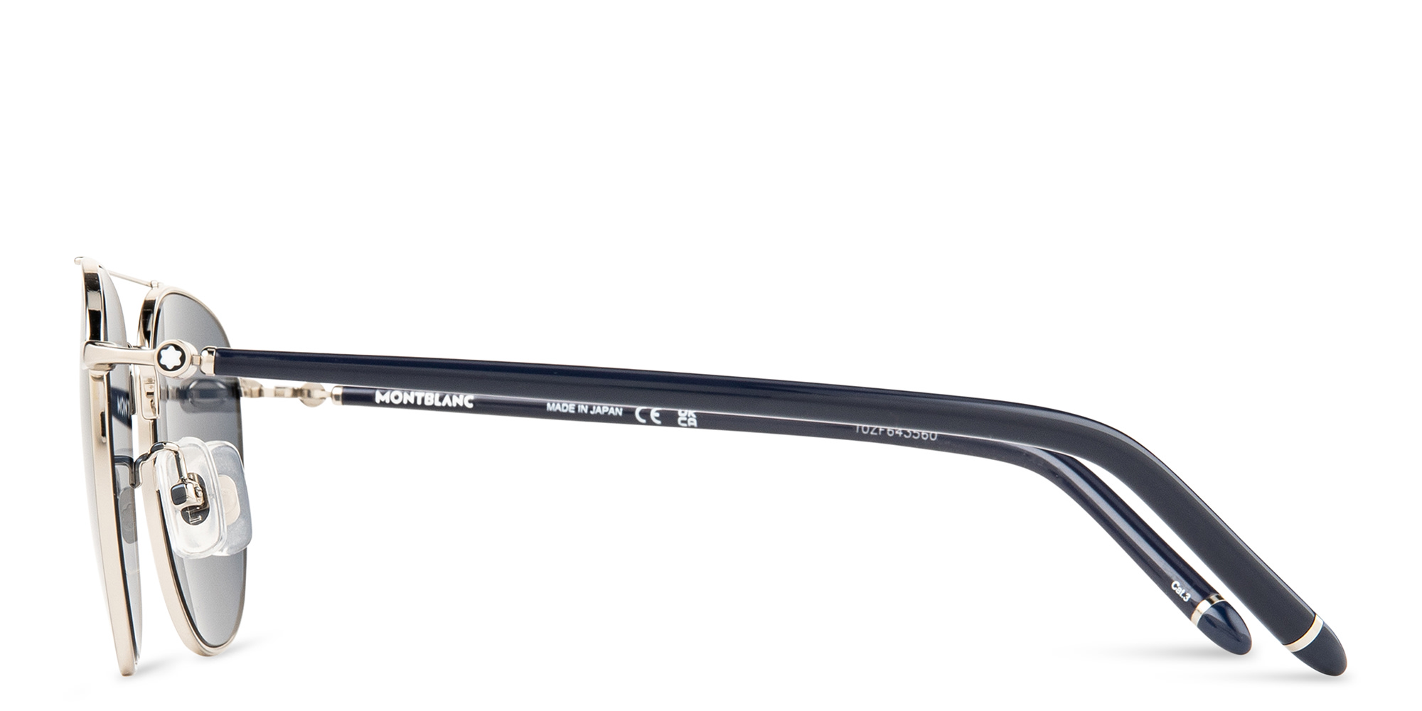 Shop MONTBLANC Pilot Sunglasses in Silver online.