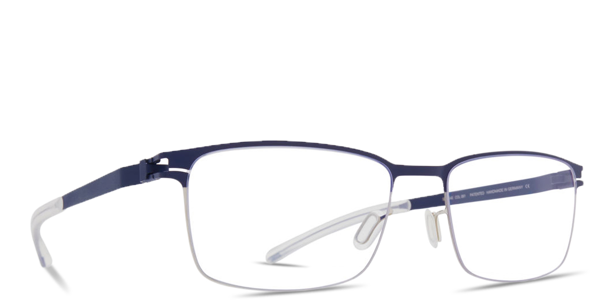Shop MYKITA Gerhard Half-Rim Rectangle Eyeglasses in Blue online.
