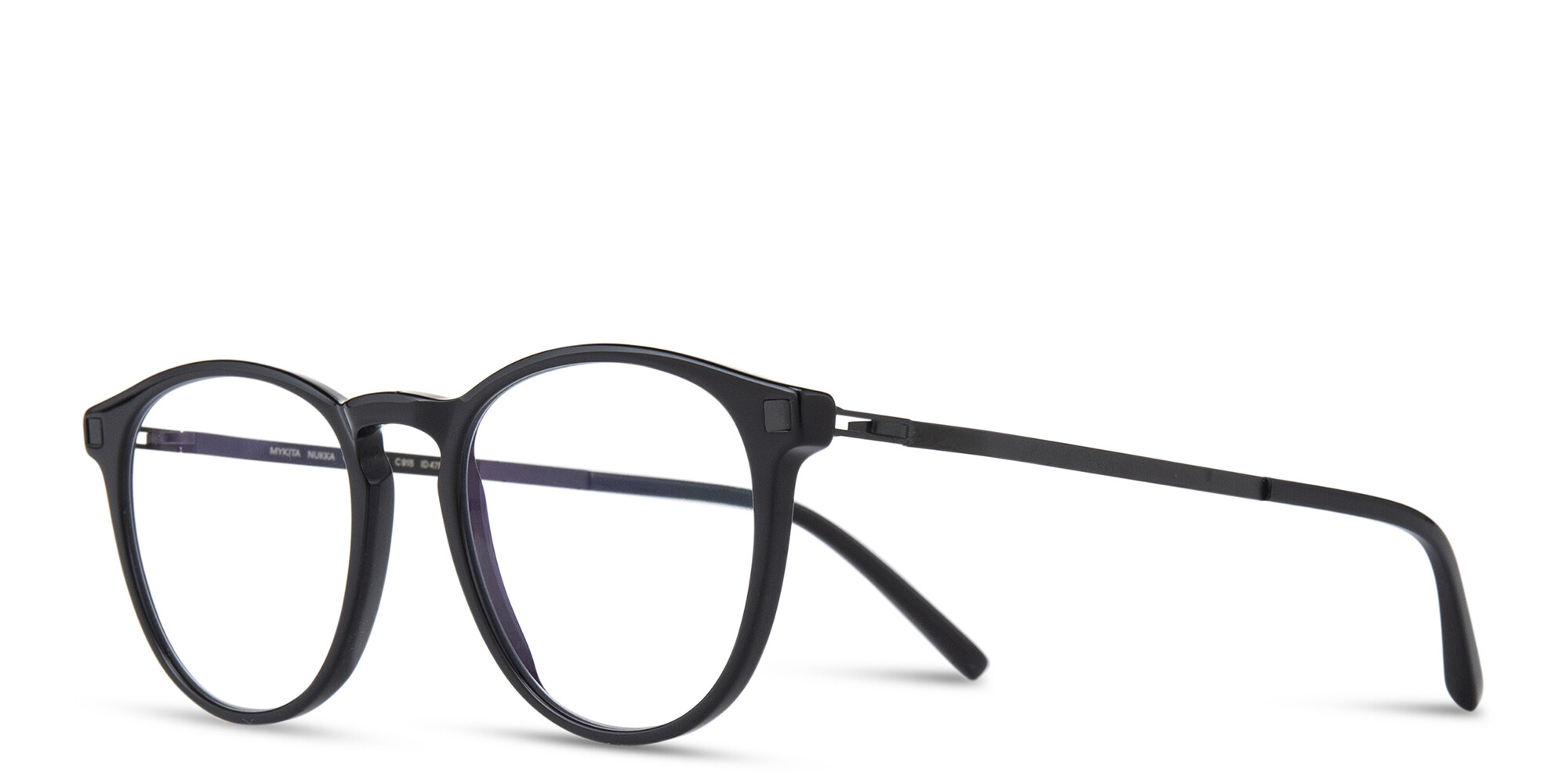 Shop MYKITA Nukka Unisex Round Eyeglasses in Black online.