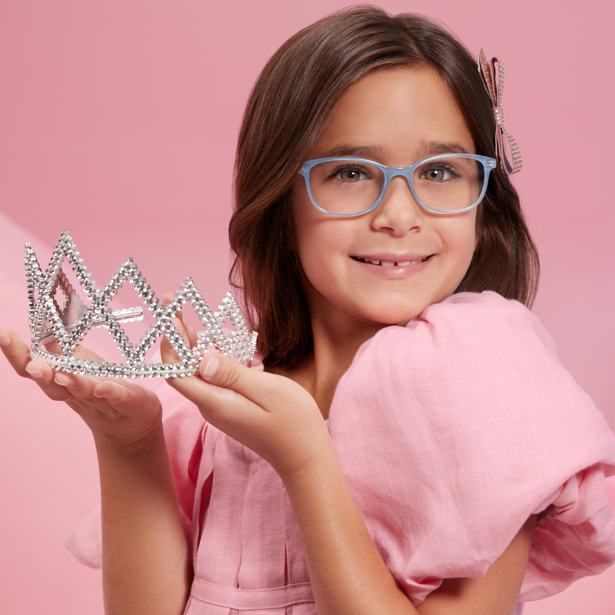 EYE'M Disney Cinderella Kids Rectangle Eyeglasses in Blue – Product Photo 6