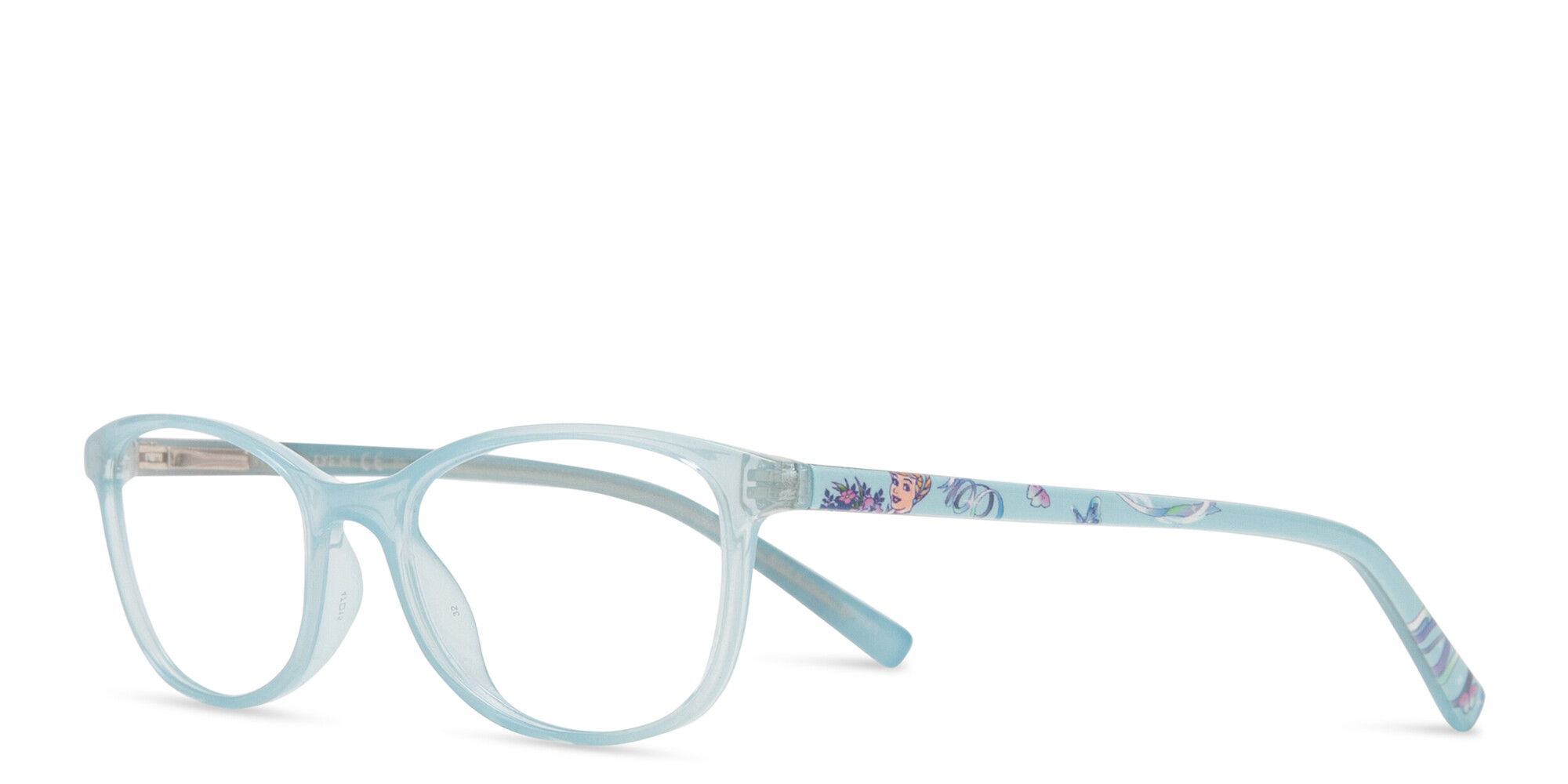 EYE'M Disney Cinderella Kids Rectangle Eyeglasses in Blue – Product Photo 2