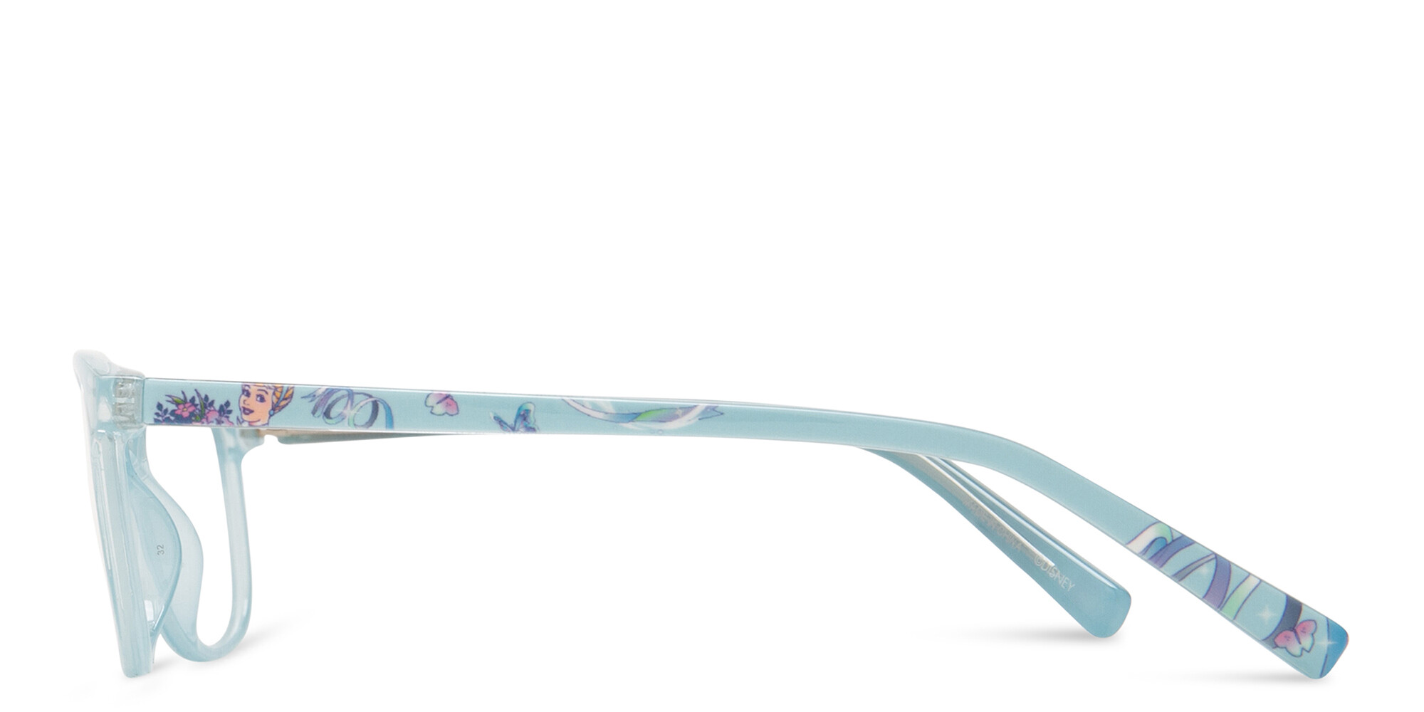 EYE'M Disney Cinderella Kids Rectangle Eyeglasses in Blue – Product Photo 3
