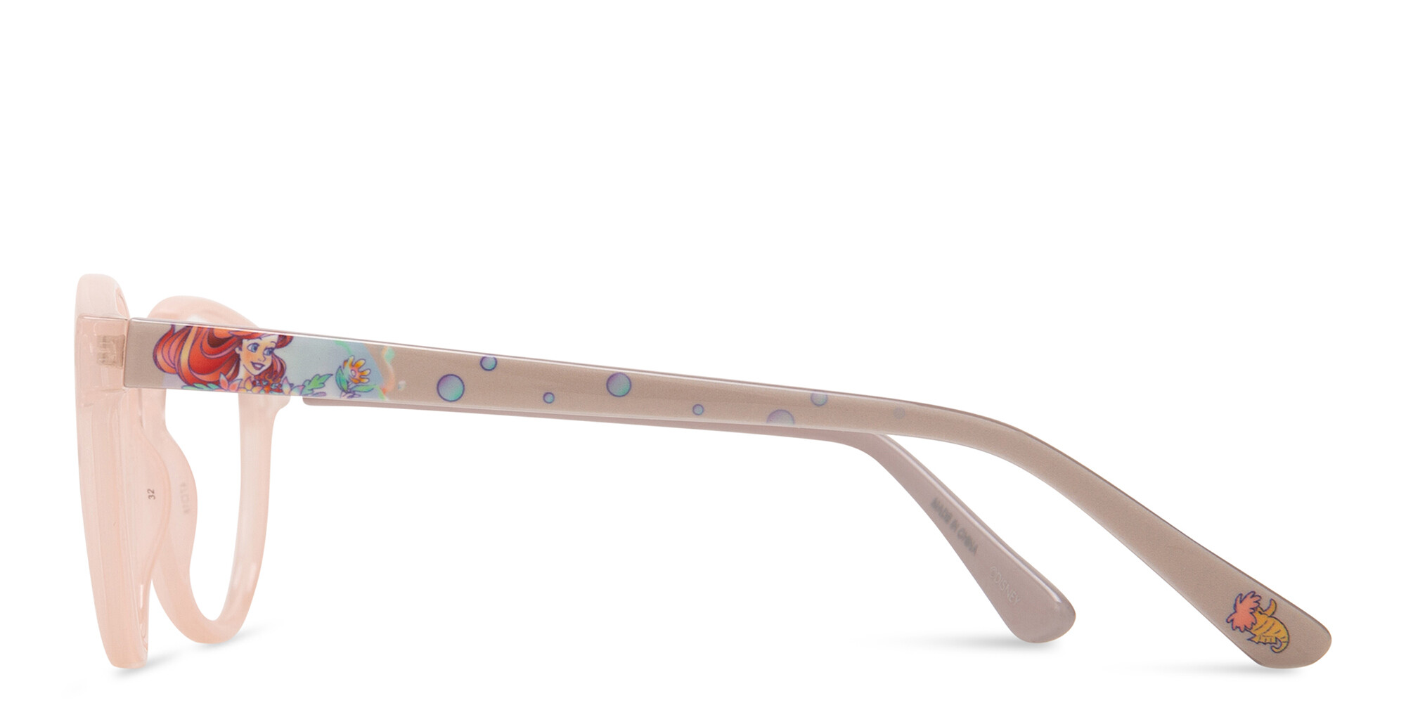 EYE'M Disney Ariel Kids Round Eyeglasses in Pink – Product Photo 3