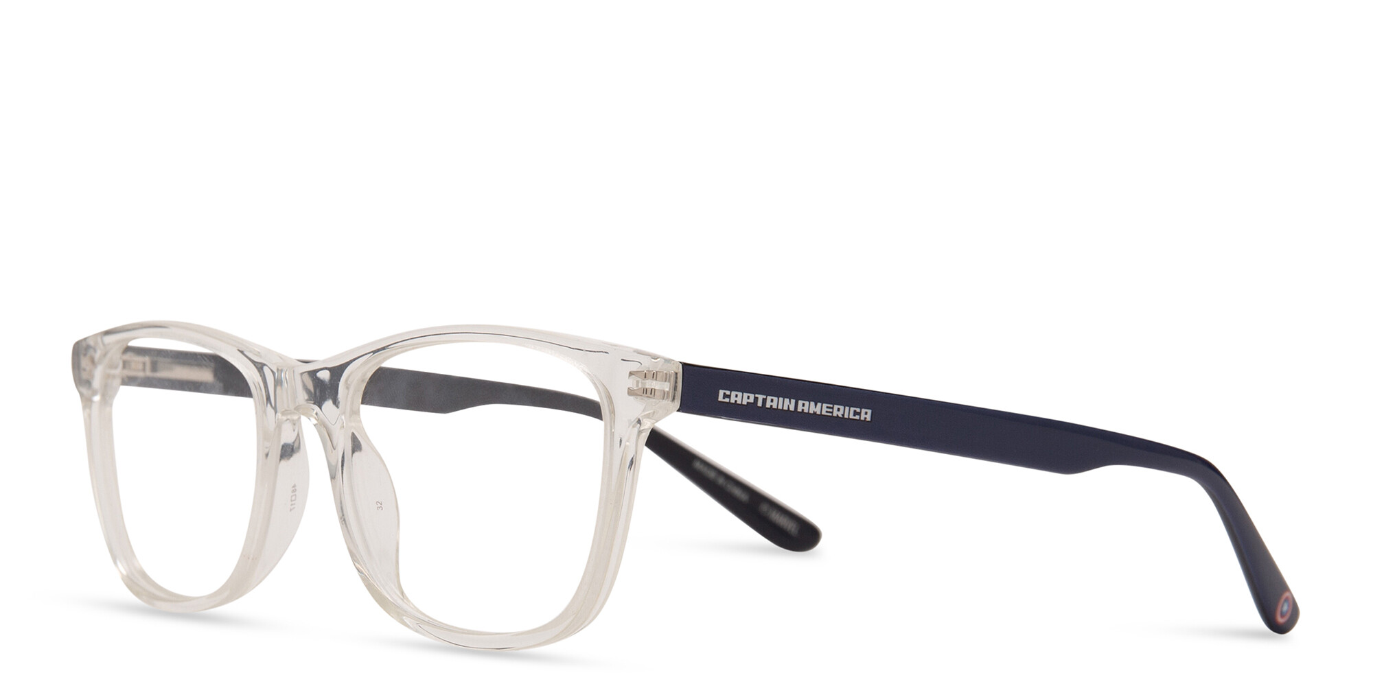 EYE'M Marvel Captain America Kids Rectangle Eyeglasses in Clear – Product Photo 2