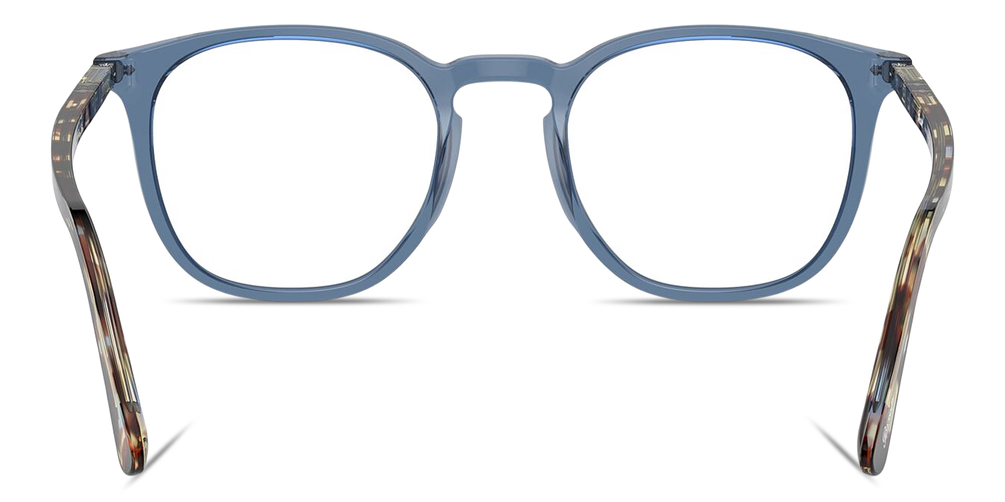 Shop PERSOL Arrow Unisex Round Eyeglasses in Transparent Navy Blue online.