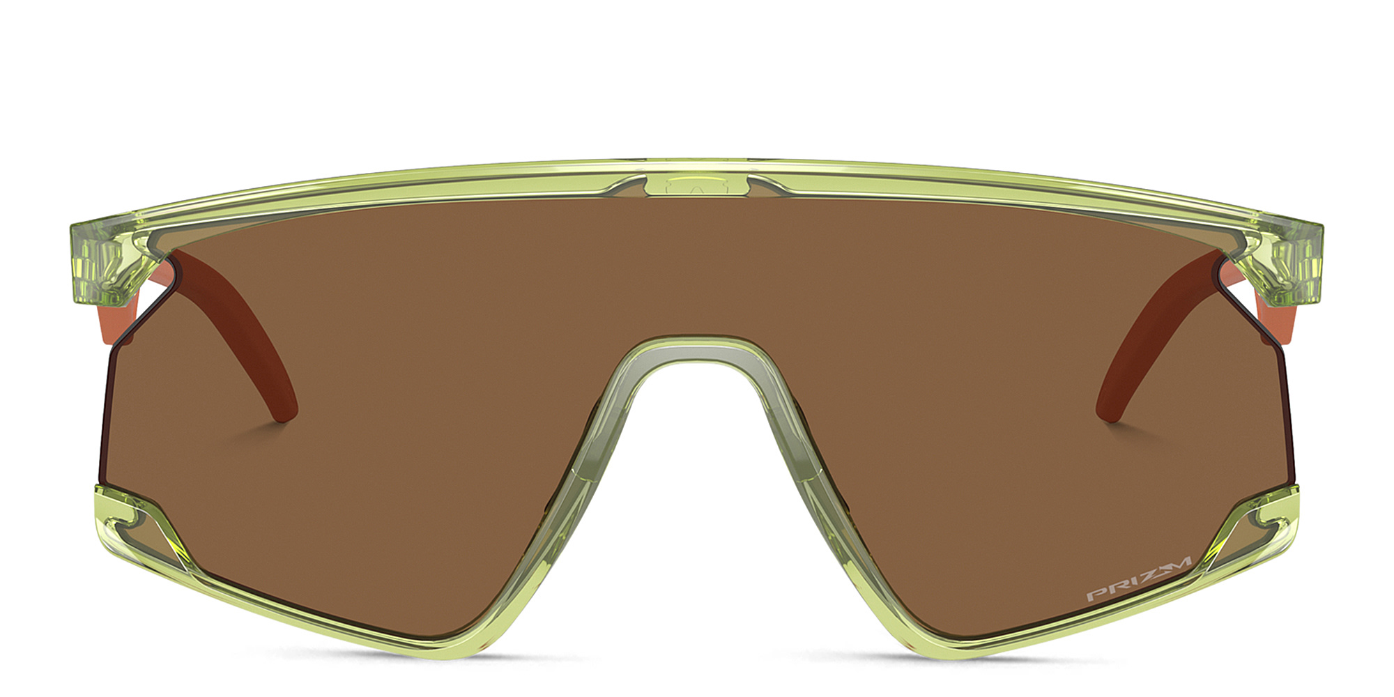 Shop Oakley BXTR Half-Rim Mask Sunglasses in Shiny Transparent Green online.