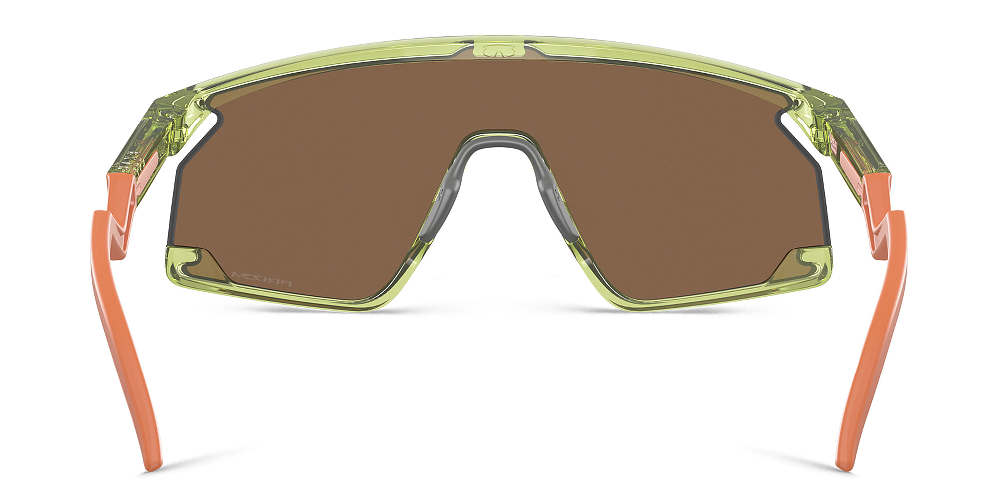 Shop Oakley BXTR Half-Rim Mask Sunglasses in Shiny Transparent Green online.