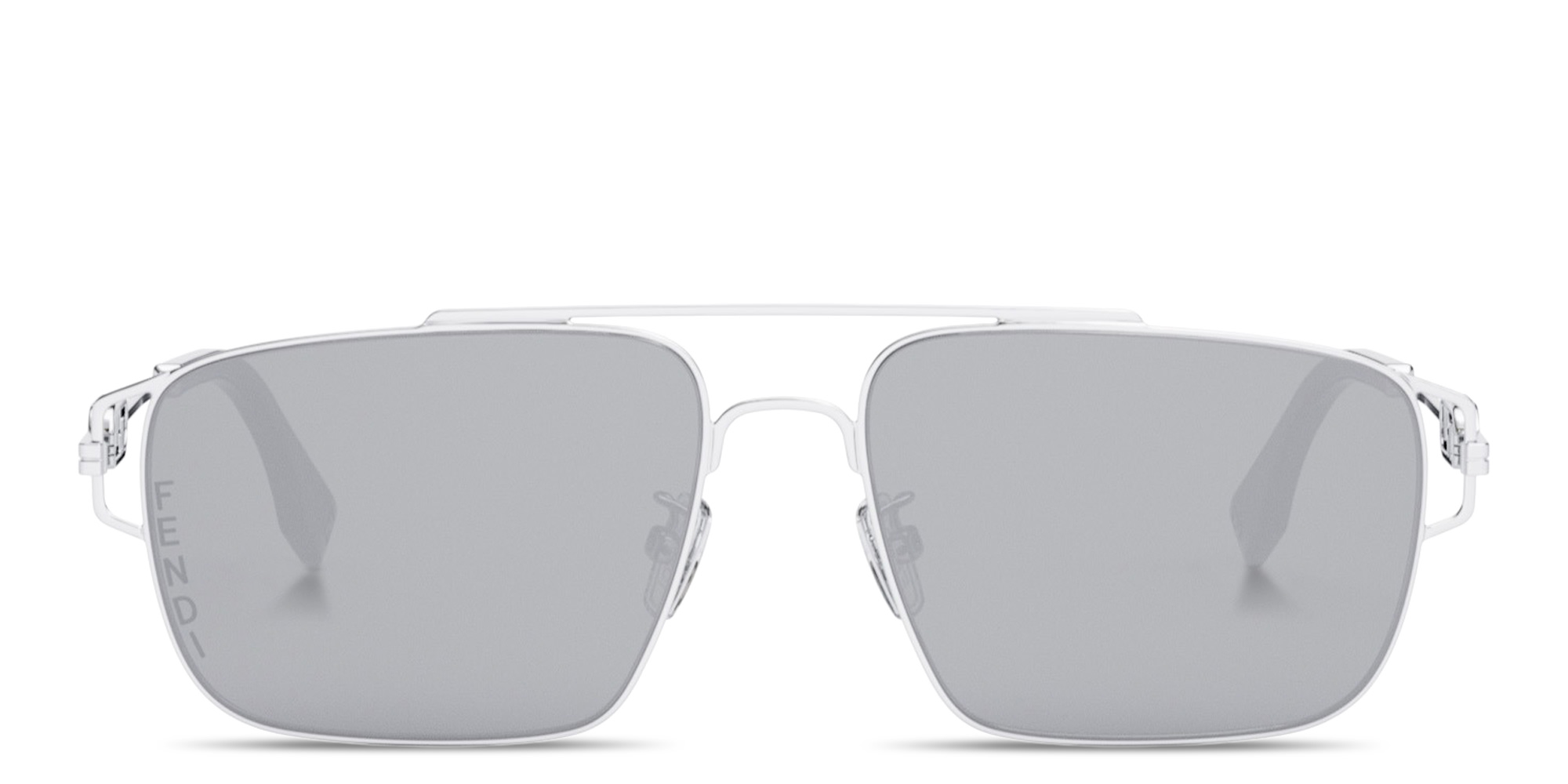 Shop FENDI O'Lock Square Sunglasses in Silver online.