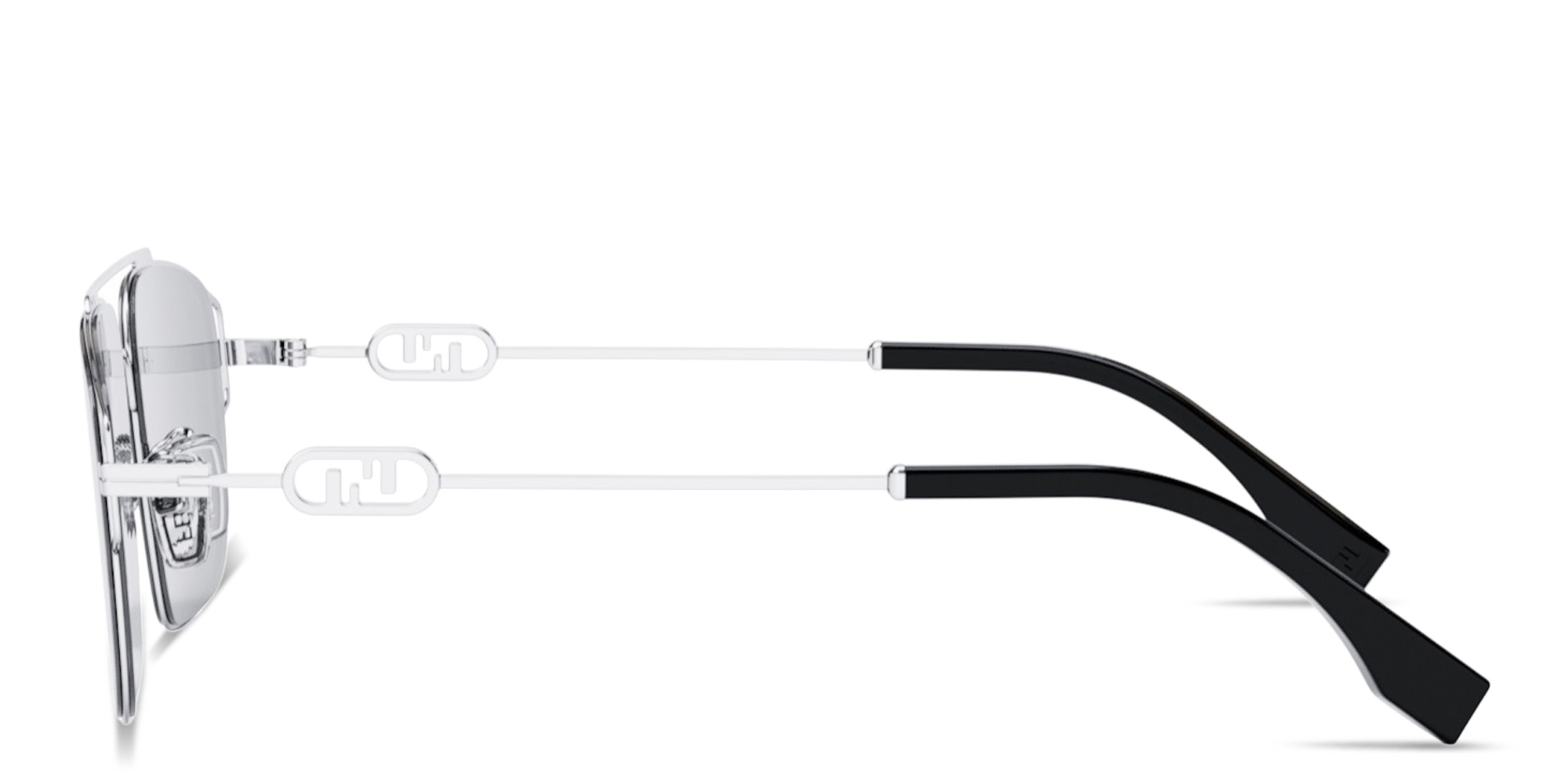 Shop FENDI O'Lock Square Sunglasses in Silver online.