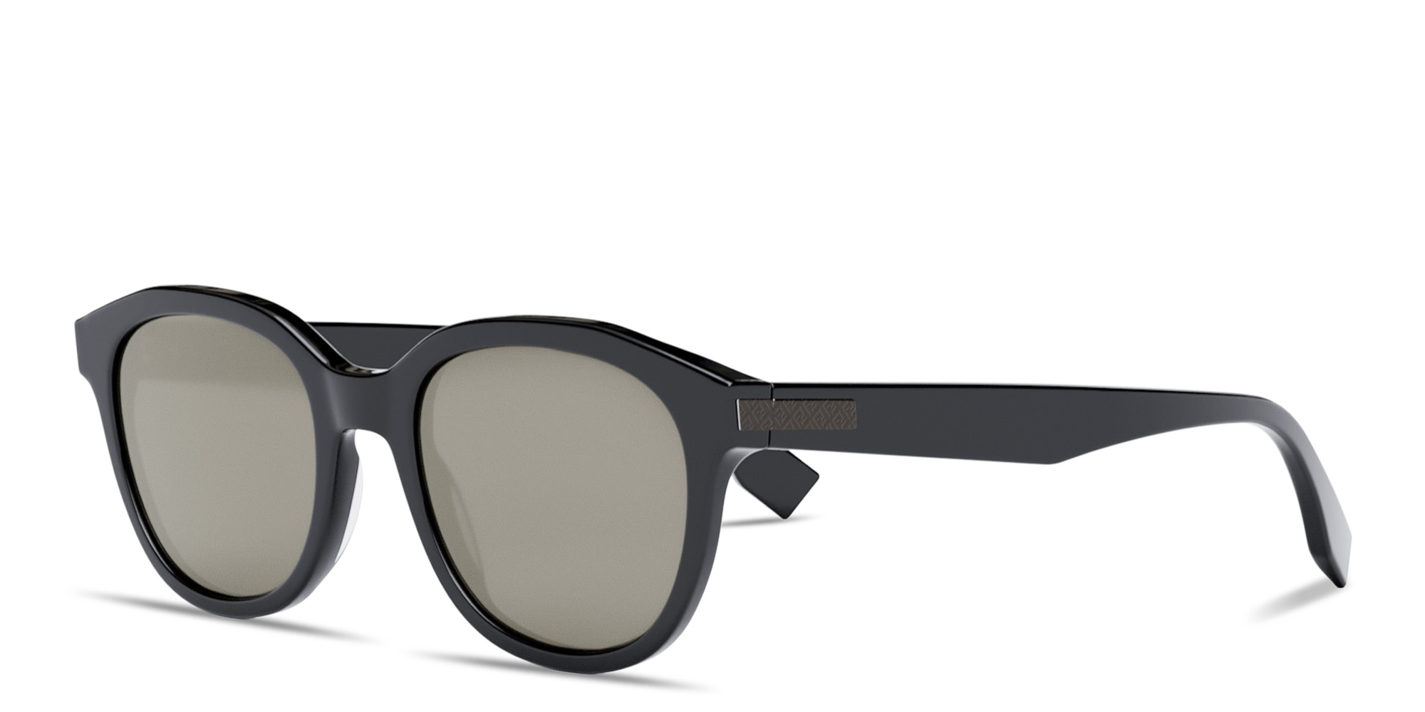 Shop FENDI Essential Round Sunglasses in Blue online.