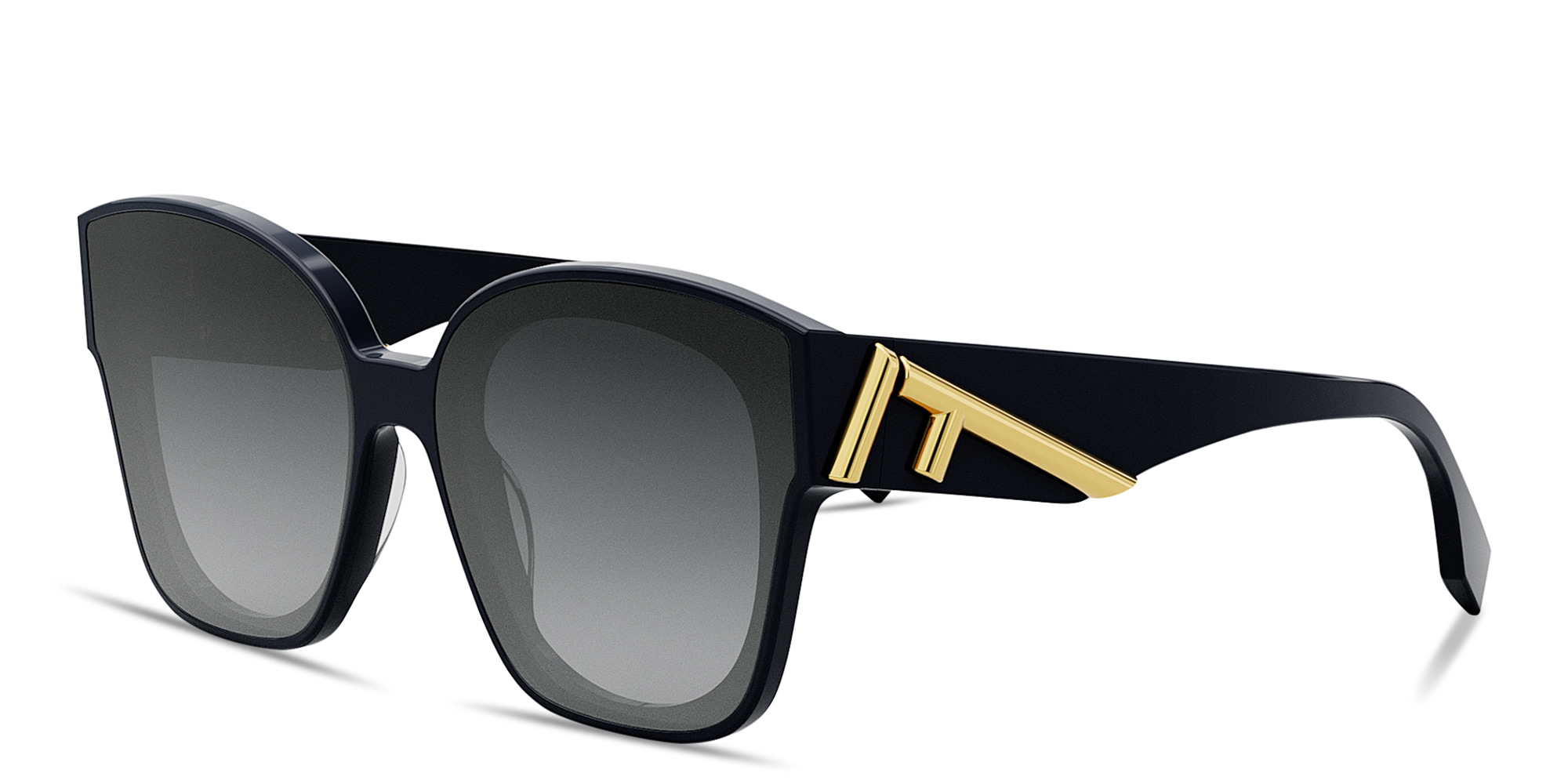 Shop FENDI Fendi First Blue Square Sunglasses in Shiny Blue online.