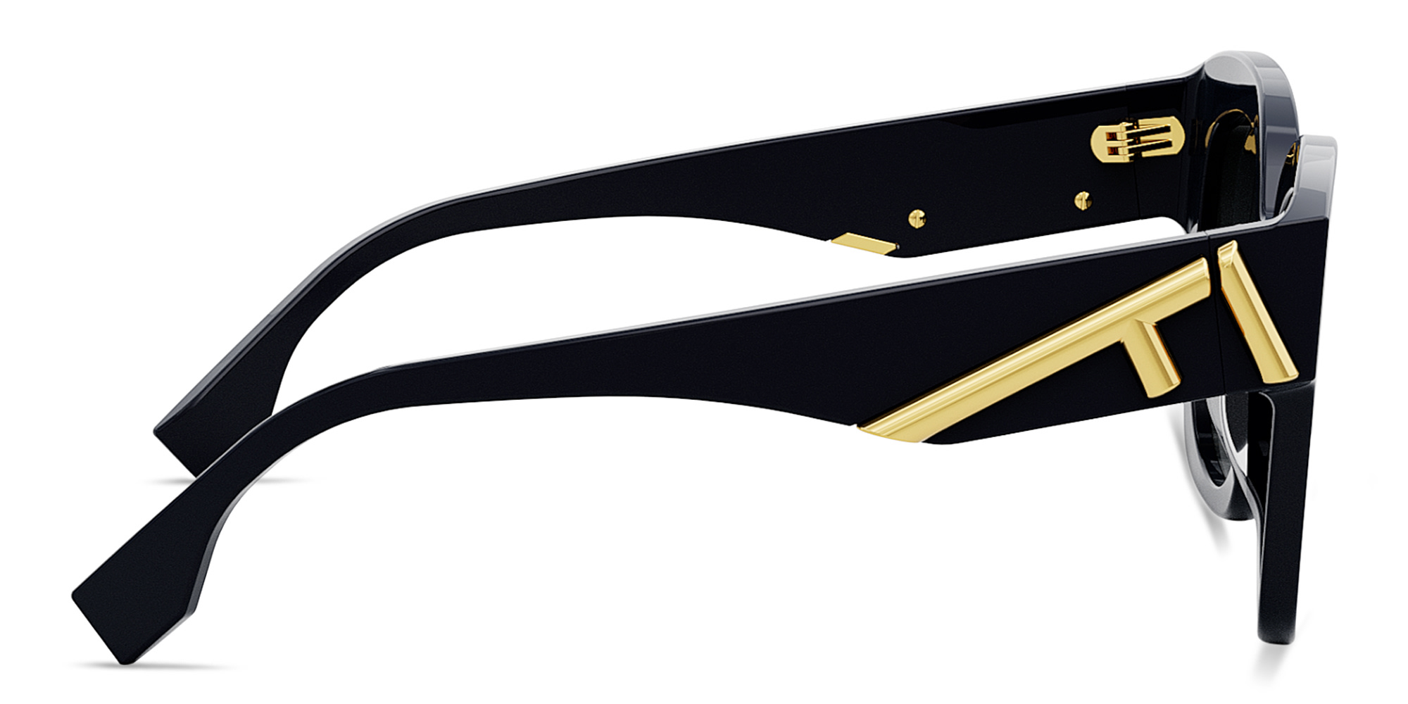 Shop FENDI Fendi First Blue Square Sunglasses in Shiny Blue online.