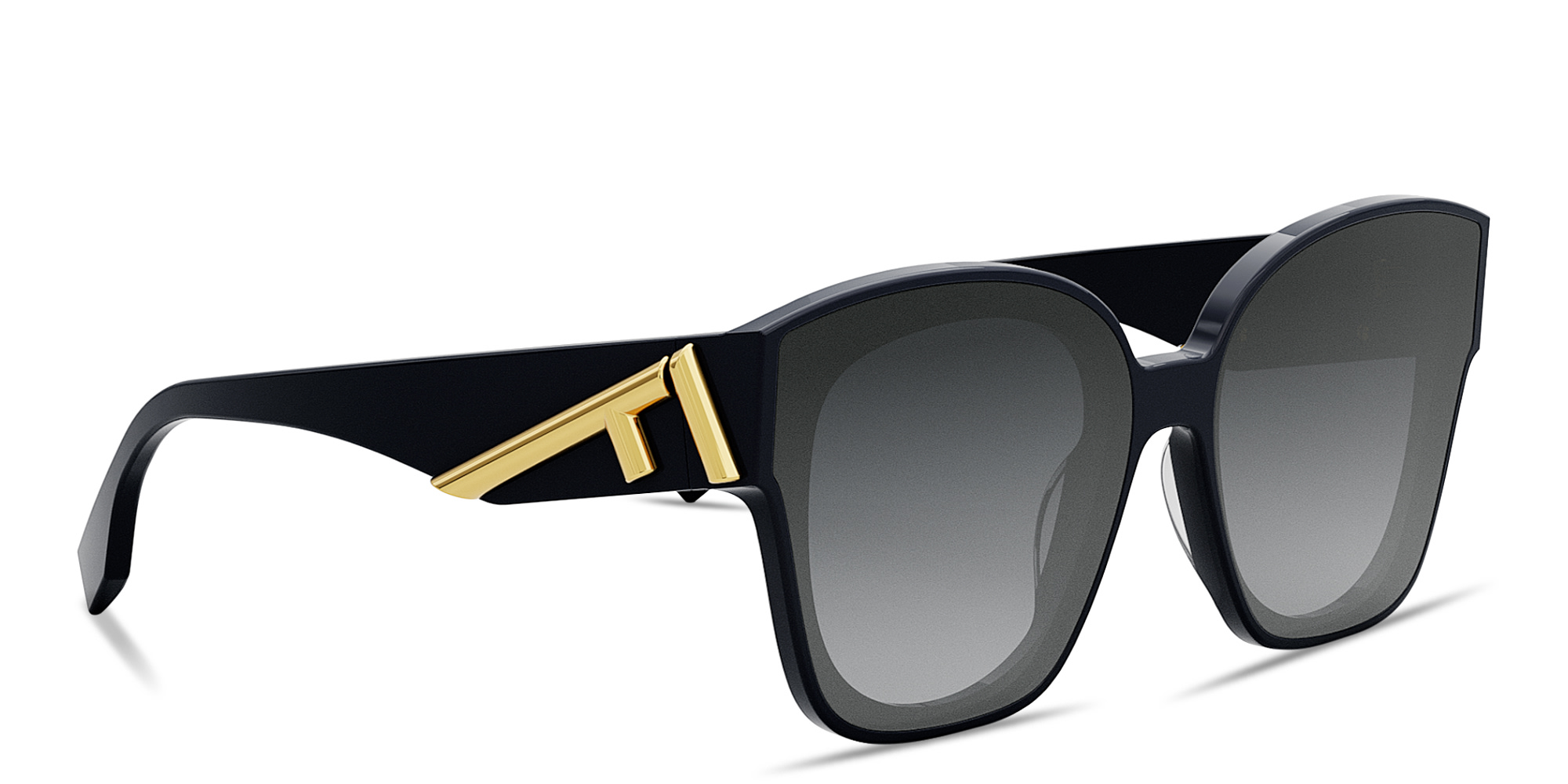 Shop FENDI Fendi First Blue Square Sunglasses in Shiny Blue online.