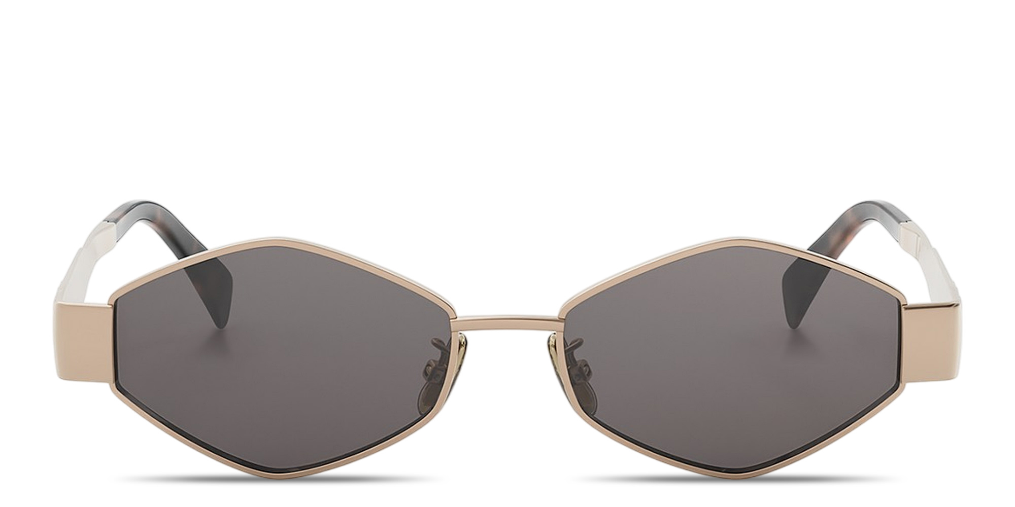 Shop CELINE Metal Triomphe Geometric Sunglasses in Rose Gold online.