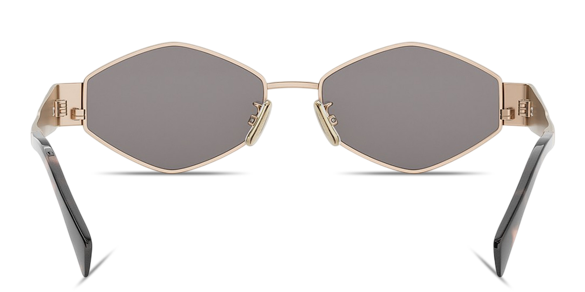 Shop CELINE Metal Triomphe Geometric Sunglasses in Rose Gold online.