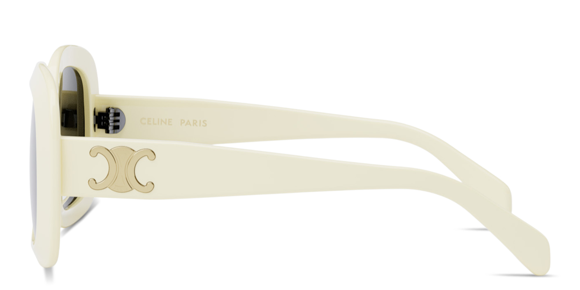 Shop CELINE Triomphe Square Sunglasses in Ivory online.