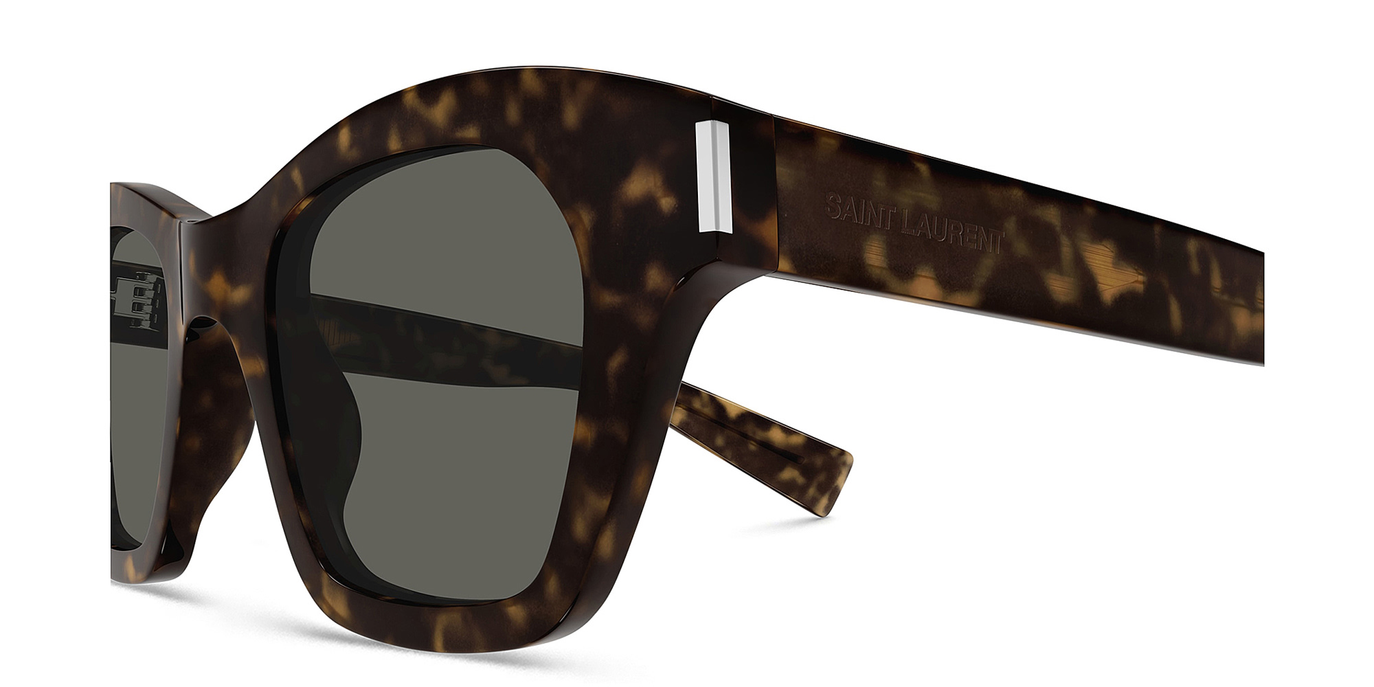 Shop SAINT LAURENT Unisex Square Sunglasses in Havana online.