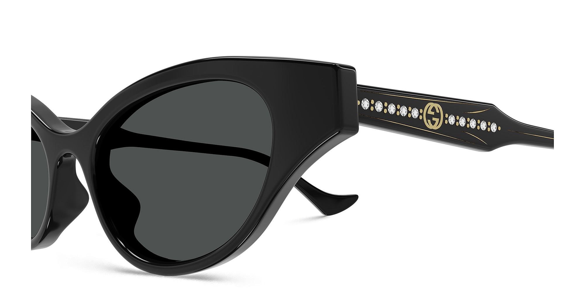 Shop GUCCI Cat-Eye Sunglasses in Black online.