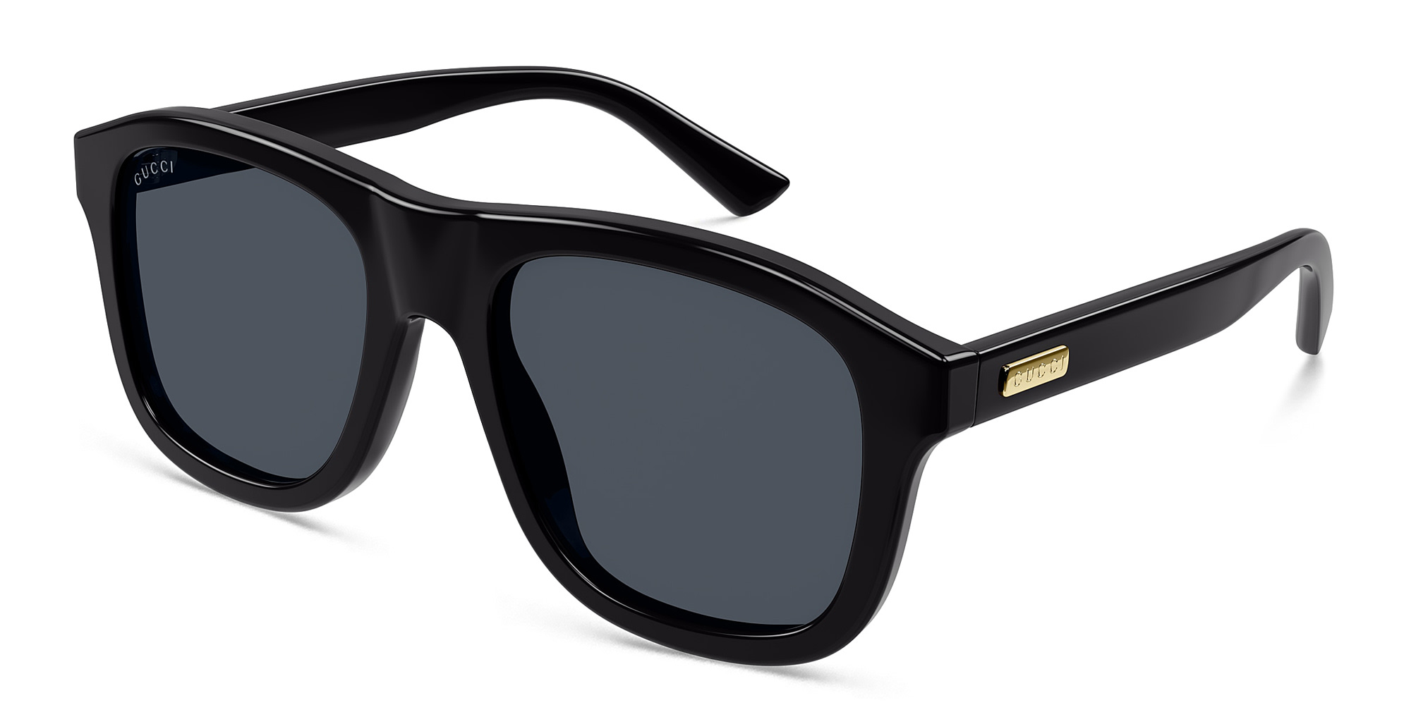 Shop GUCCI Square Sunglasses in Black online.