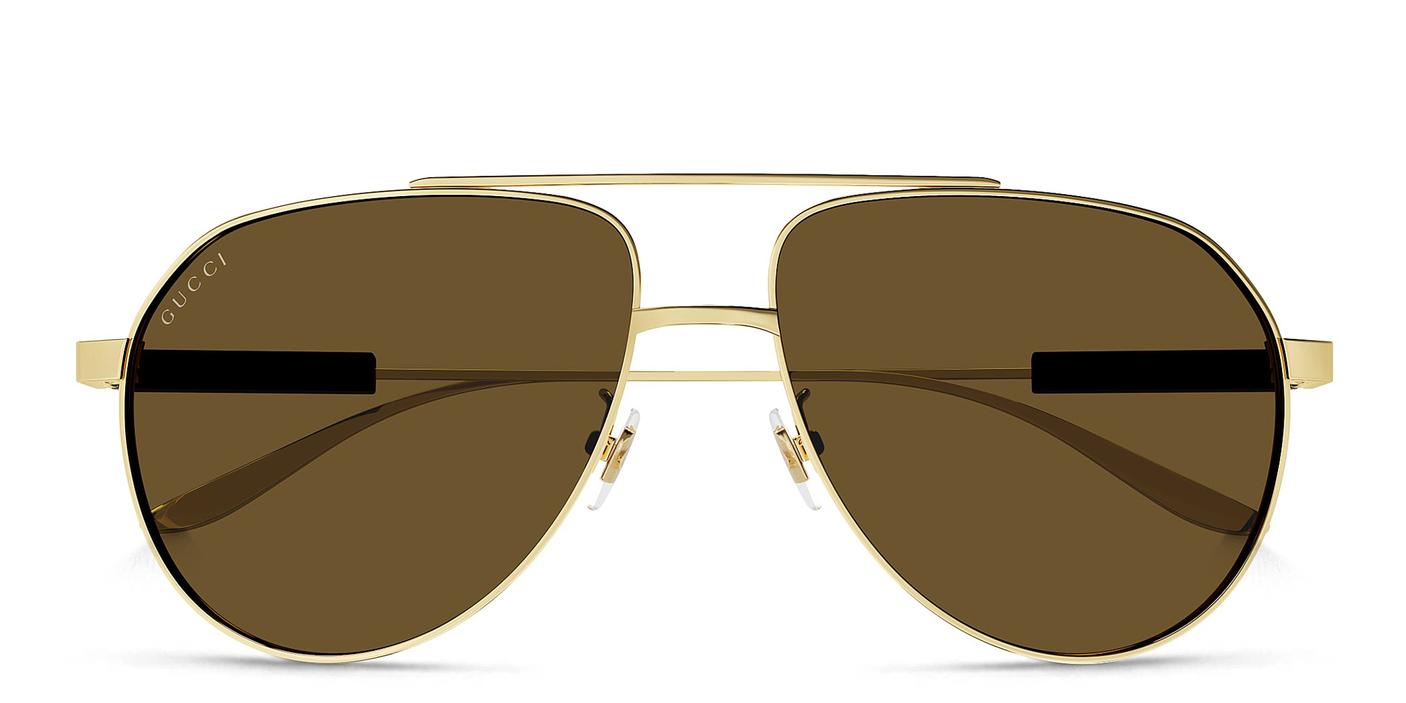 Shop GUCCI Aviator Sunglasses in Gold online.