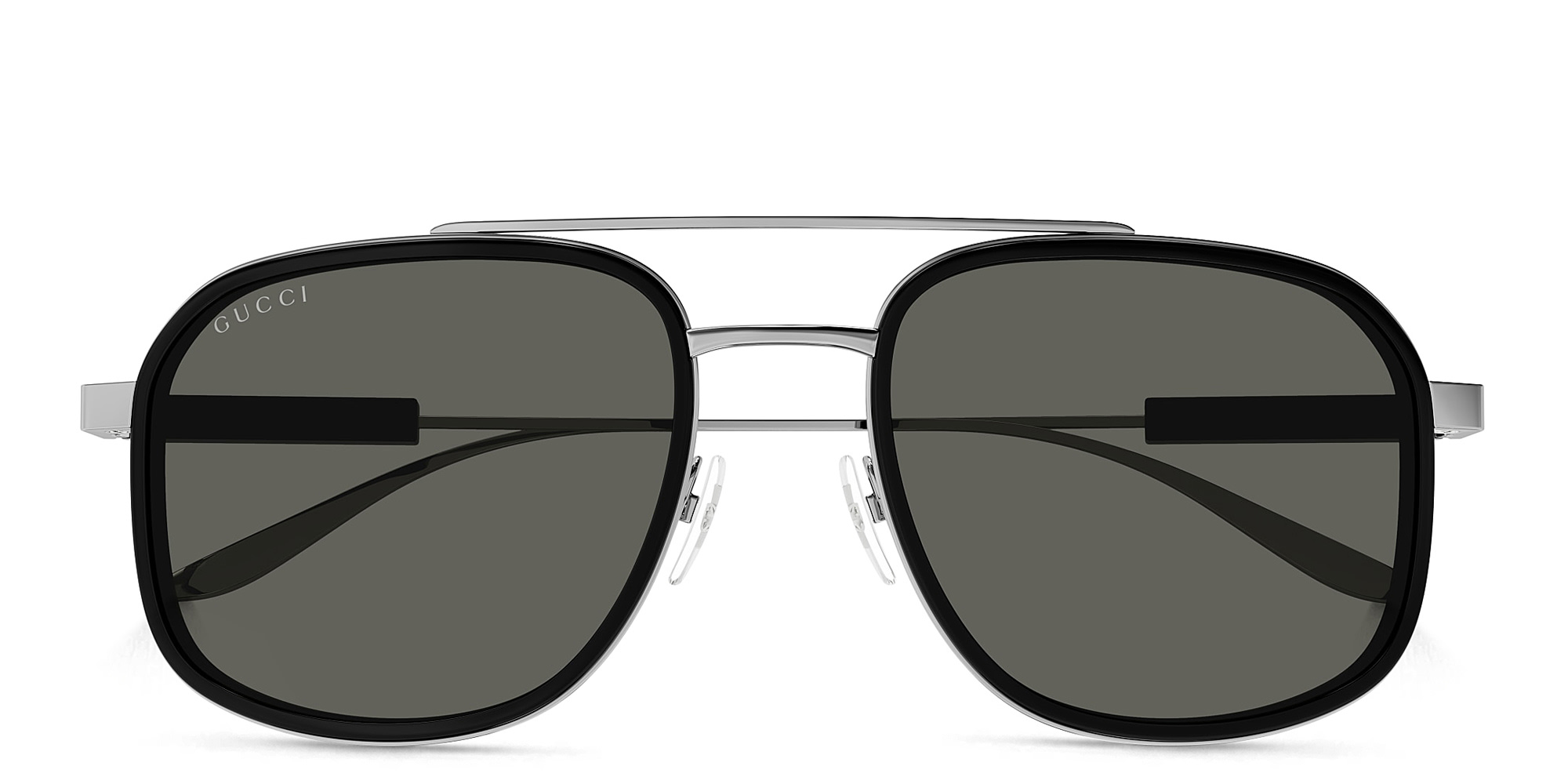 Shop GUCCI Aviator Sunglasses in Silver online.