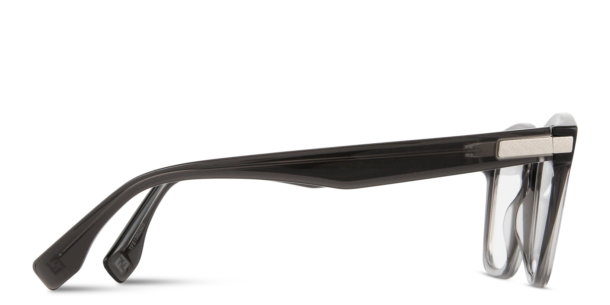 Shop FENDI Essential Square Eyeglasses in Transparent Grey online.